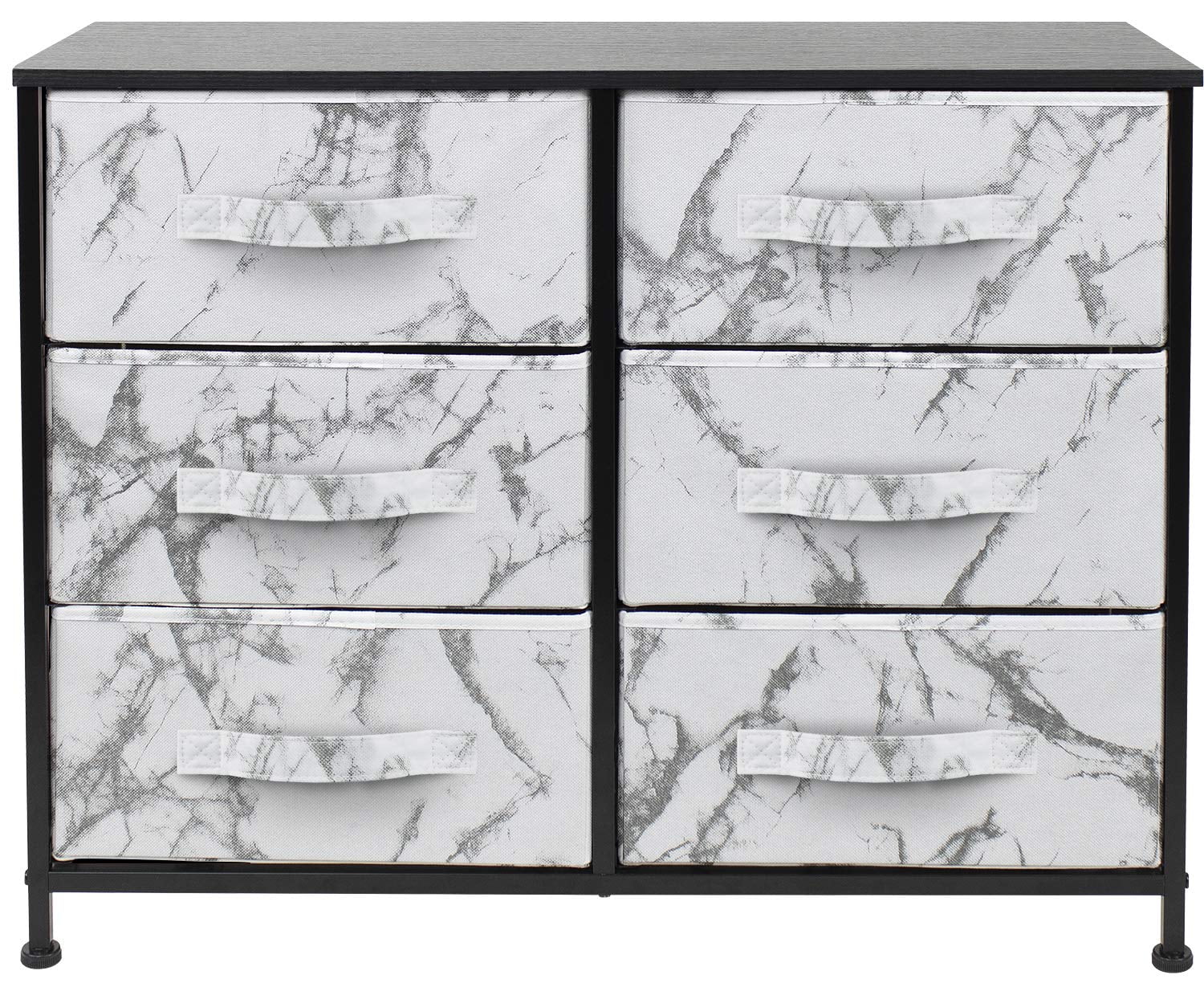 Sorbus Adult Medium-Density Fibreboard 6 Drawers Storage Chest, Black and Gray, Length 31.50" - Image 3