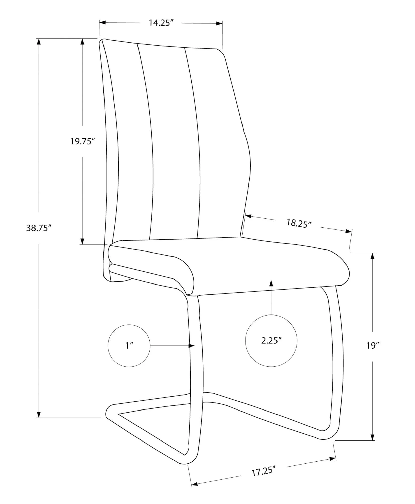 Dining Chair, Set Of 2, Side, Upholstered, Kitchen, Dining Room, Pu Leather Look, Metal, White, Chrome, Contemporary, Modern - Image 4