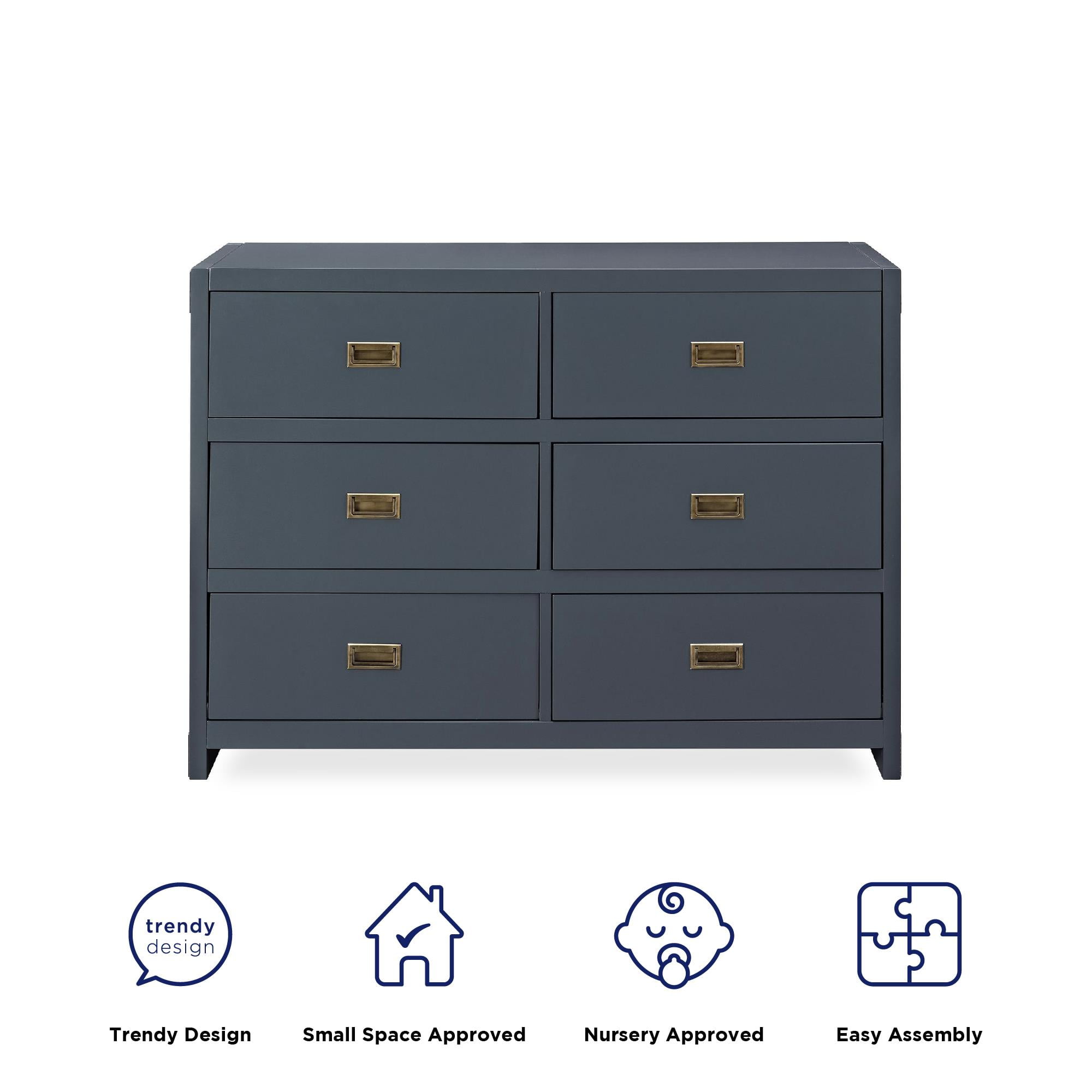 Baby Relax Miles 3-Drawer Dresser, Nursery Storage, Graphite Blue - Image 7