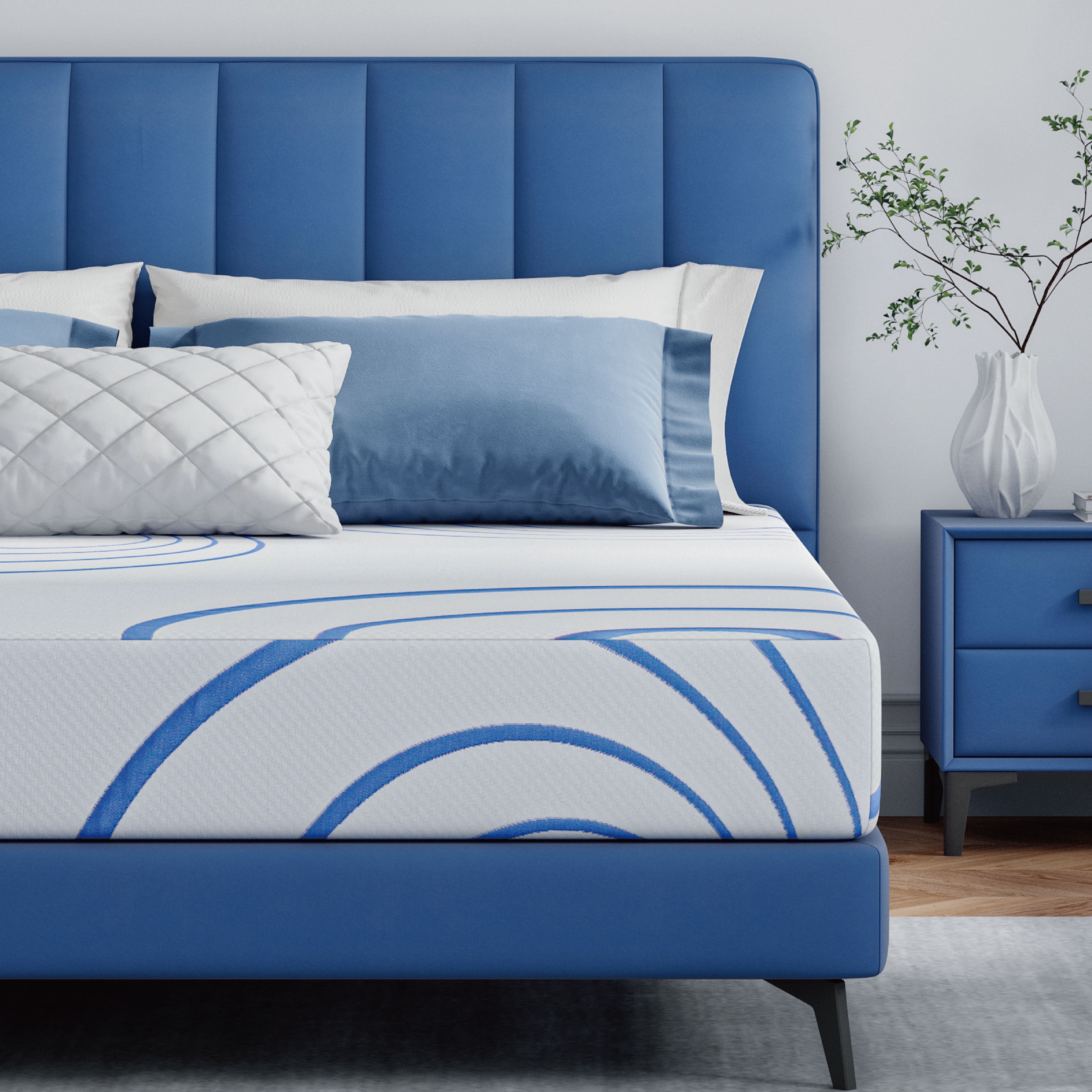 EGOHOME Charcoal 8" Gel Memory Foam Mattress,Queen Mattress in a Box,Medium - Image 6