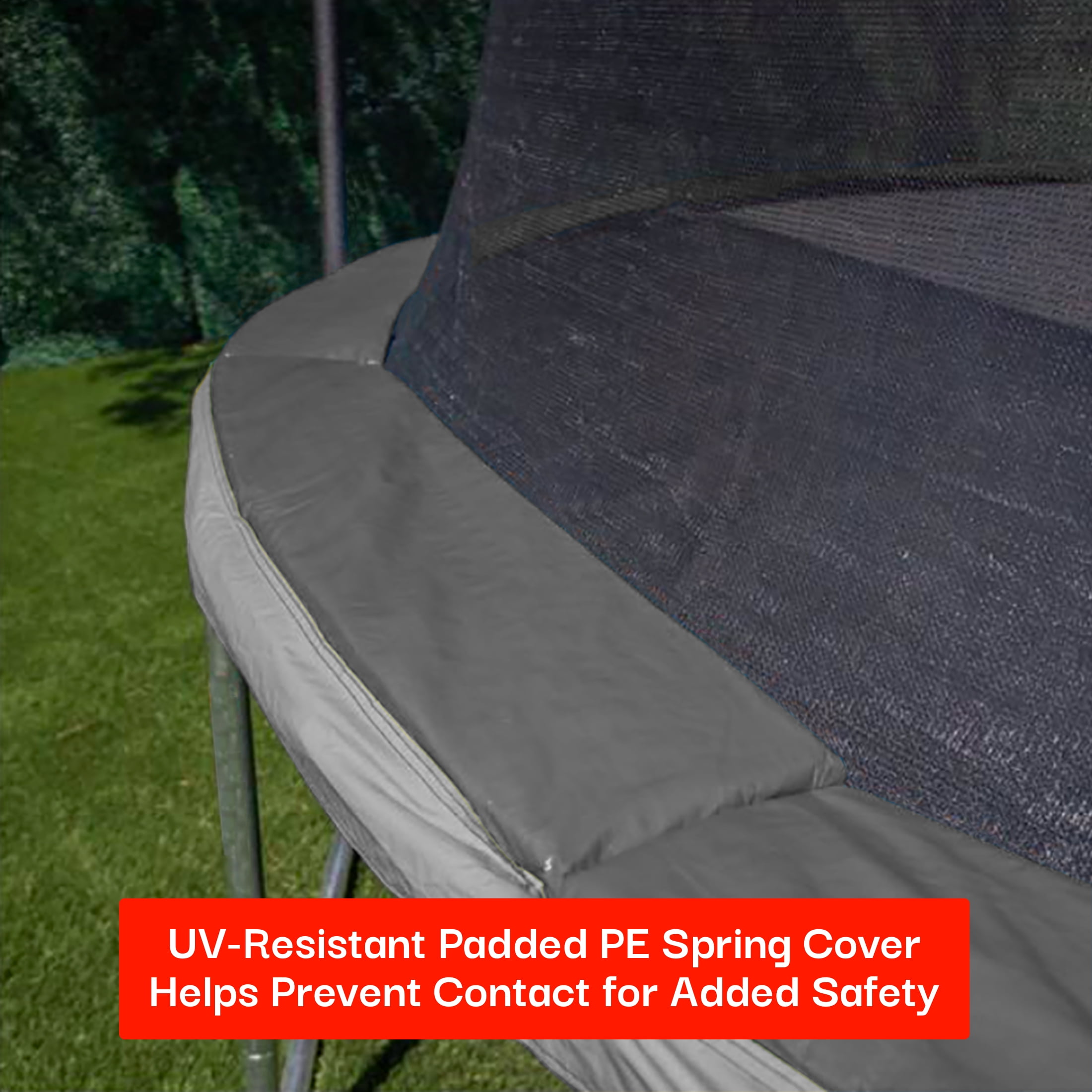 Bounce Pro 14ft Multiplay Trampoline & Enclosure Combo Set with Basketball, Electron Shooter Game, Flash Light Zone Features, Painted Legs & Phone Pouch - Image 14