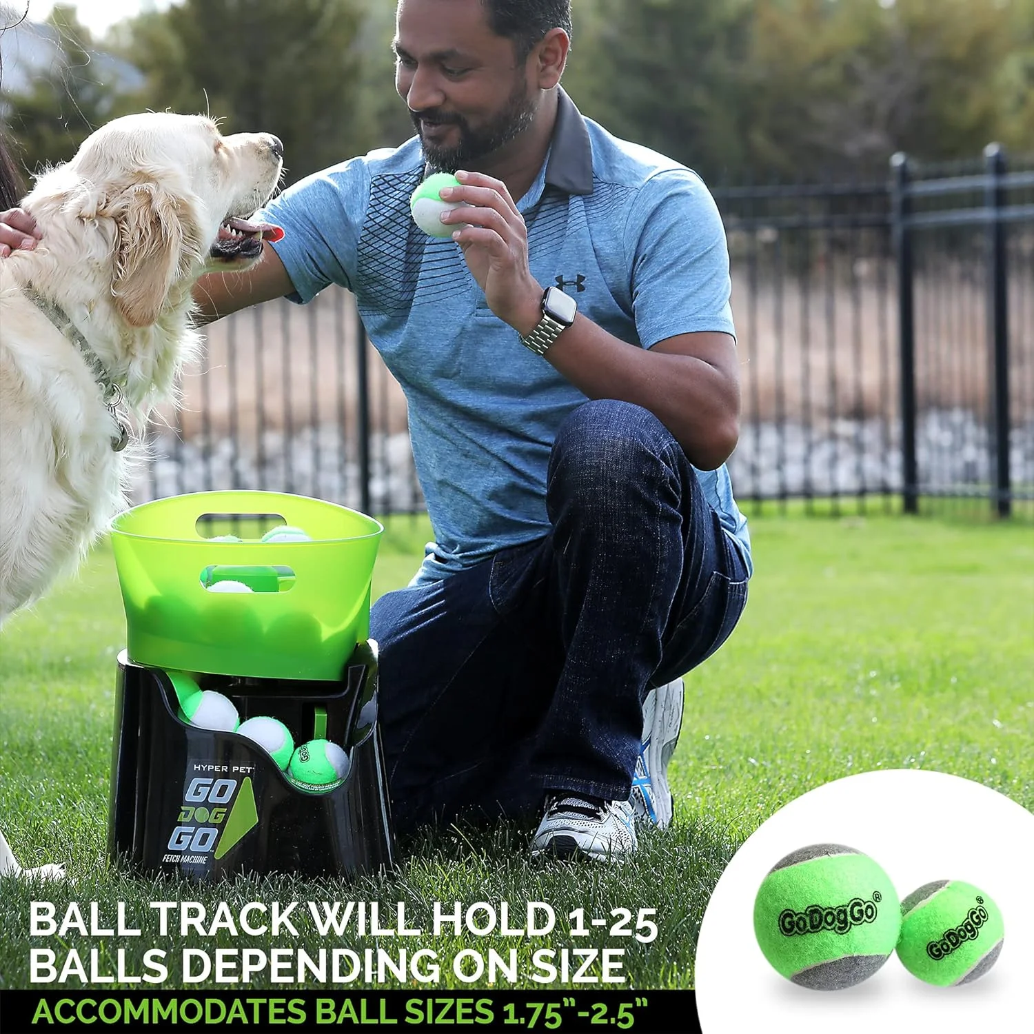 Hyper Pet GoDogGo Fetch Machine Dog Ball Launcher & Automatic Ball Launcher for Dogs With 5 Medium 2.5" Balls for Dogs 20-60 lb - Image 2