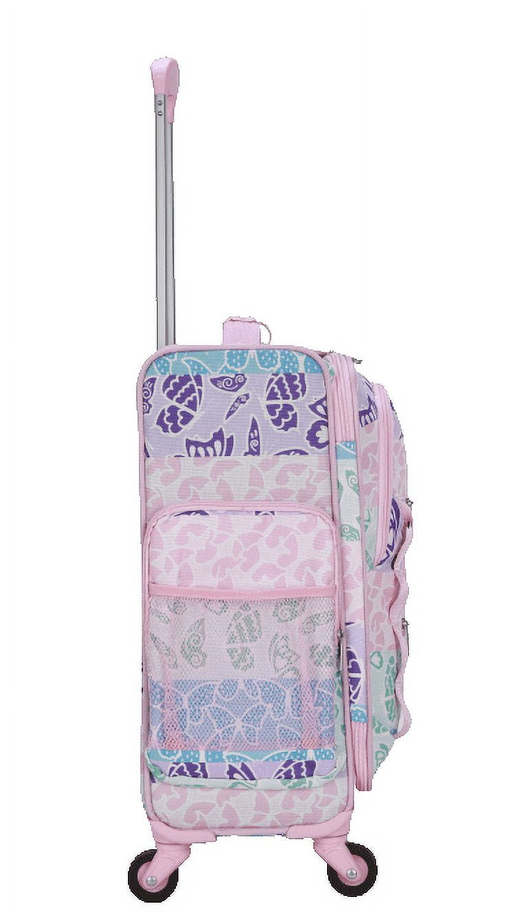 CRCKT 3 Piece Set Social Butterfly 21-inch Softside with Packing Cube and Luggage Tag, Pink Social Butterfly - Image 6