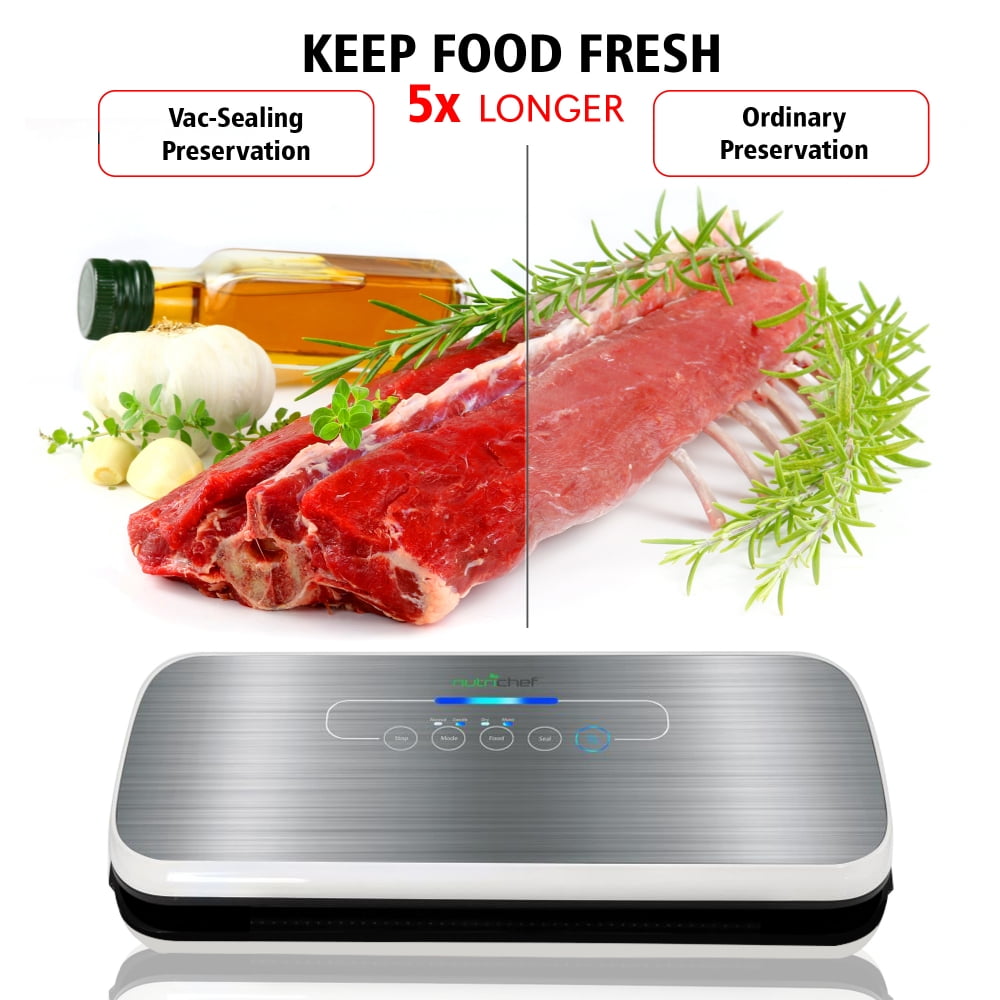 NutriChef PKVS18SL Automatic Food Vacuum Sealer, Electric Air Sealing Preserver System (Silver) - Image 5