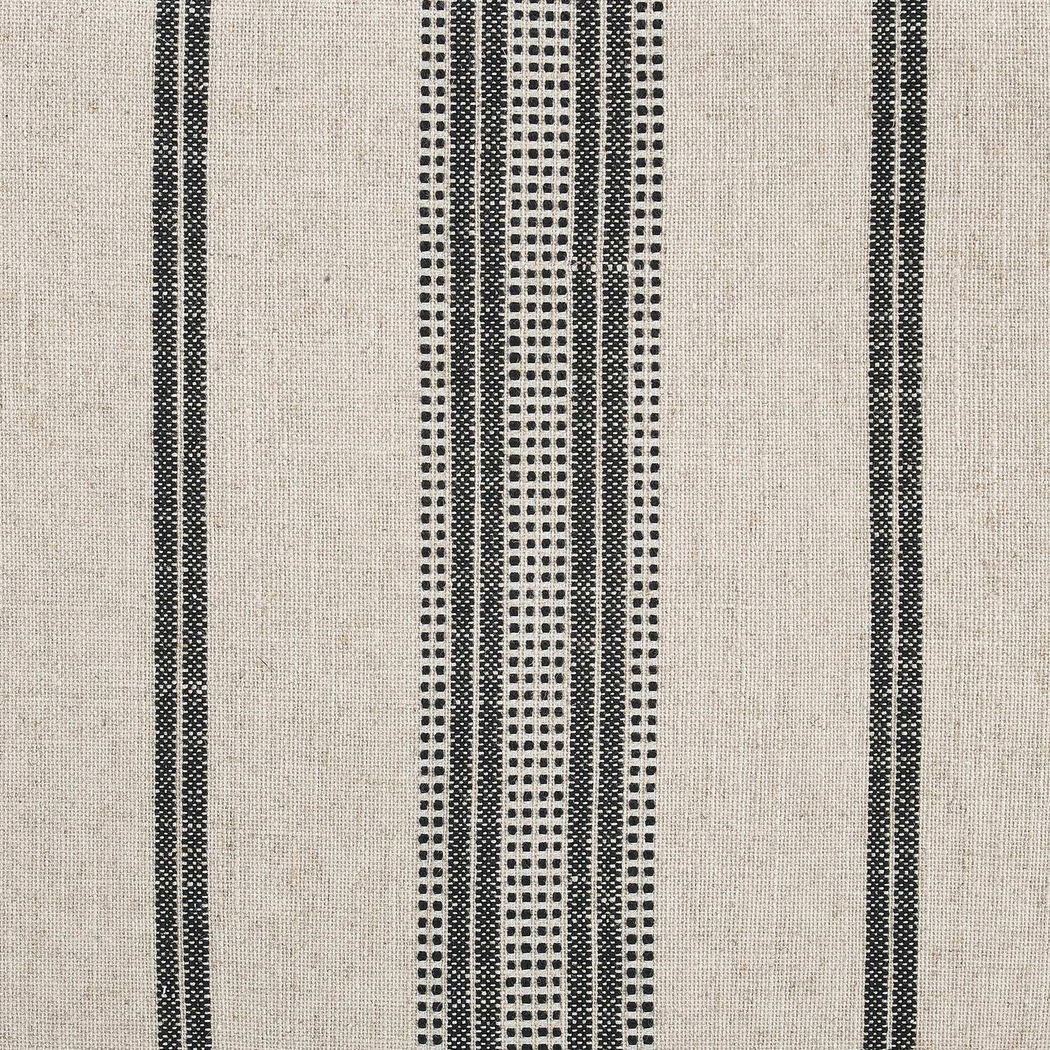 Linon Brewster Indoor Stool Ottoman, Black and Neutral - Image 3