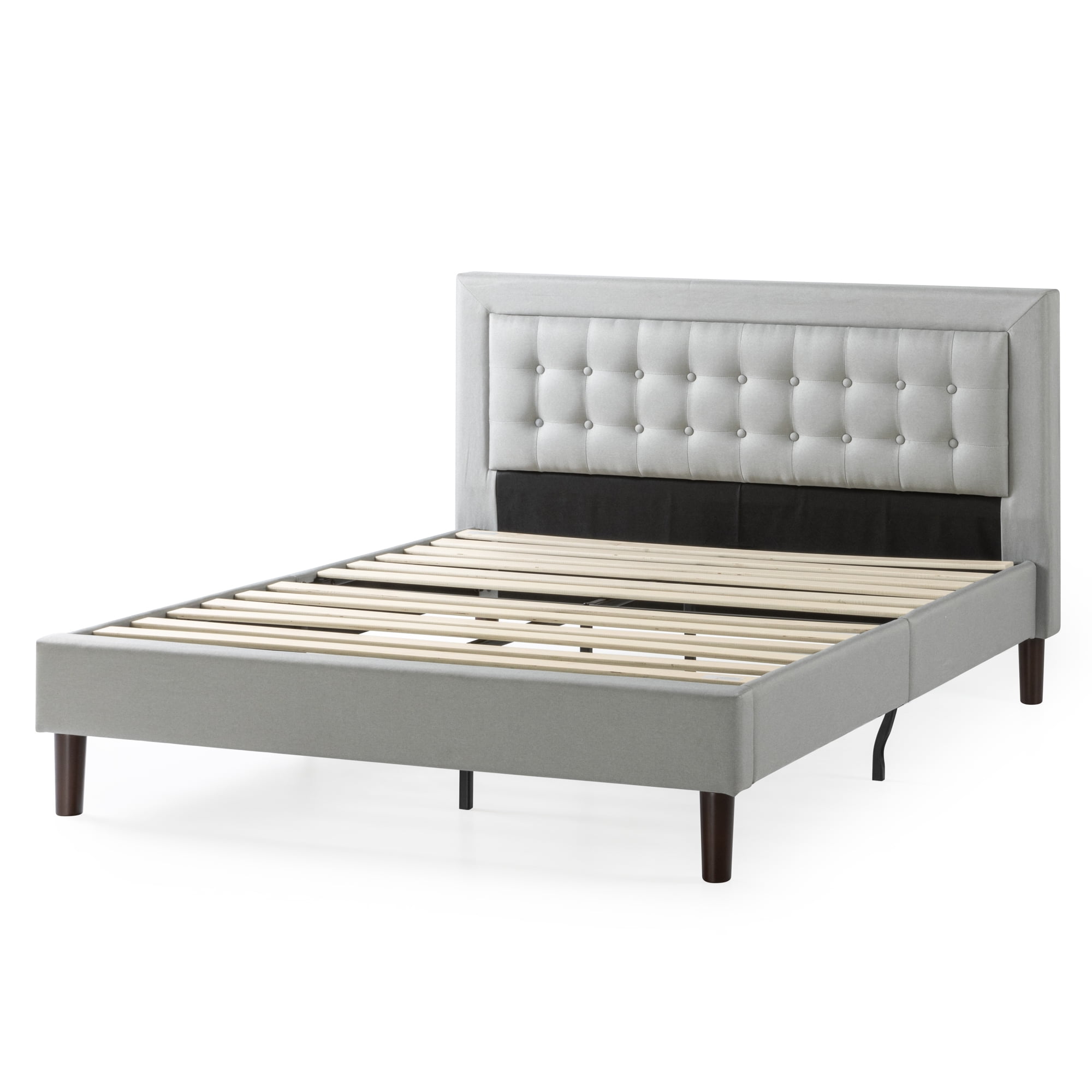 Zinus 40" Dachelle Upholstered Platform Bed Frame Gray Sand, Queen - Image 14