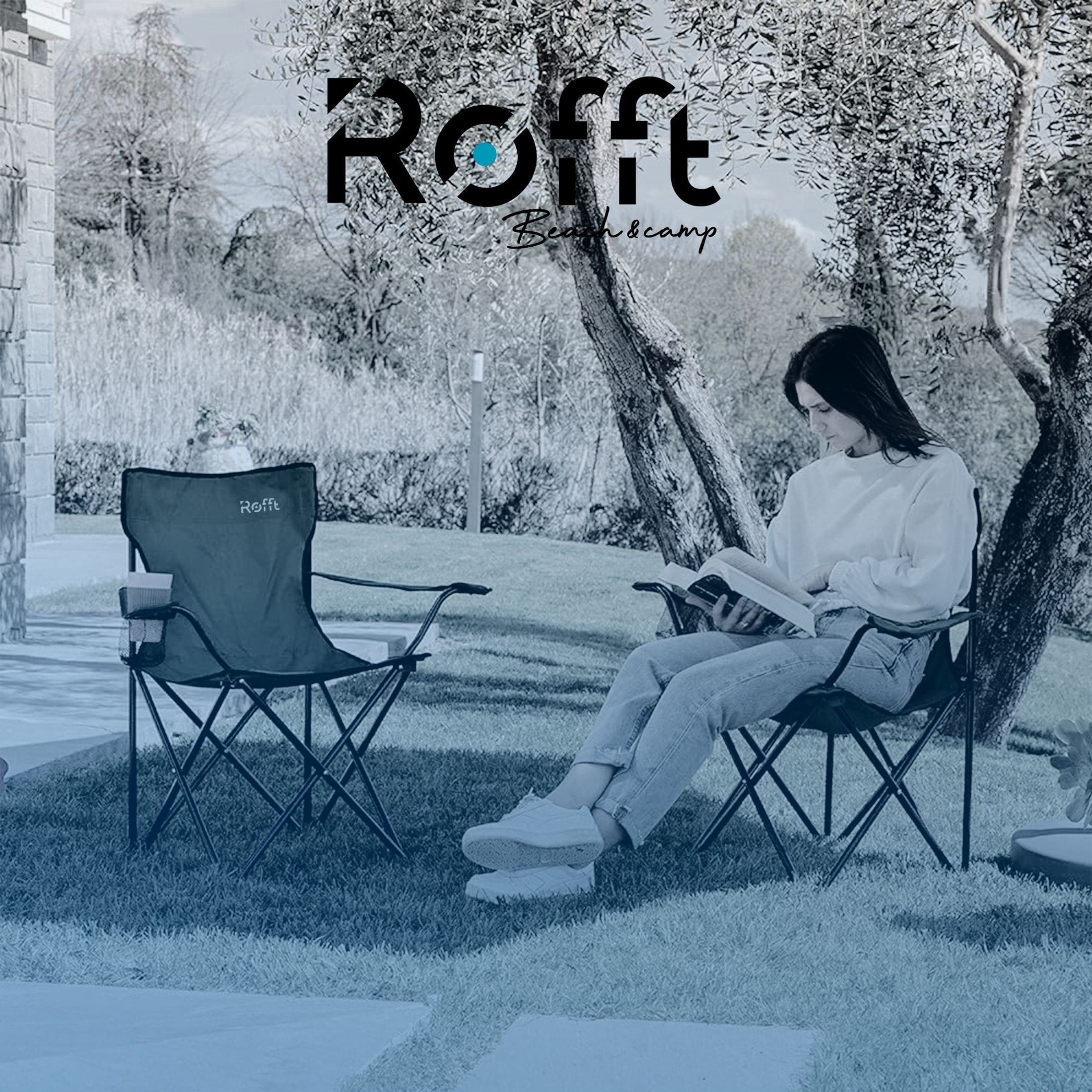 ROFFT Portable Camping Chair with Can Cooler, Fully Seat and Back with Side cooler Pocket and Cup Holder, Carry Bag Included, Collapsible Chair for Camping, events, Beach, and Sports - Image 5