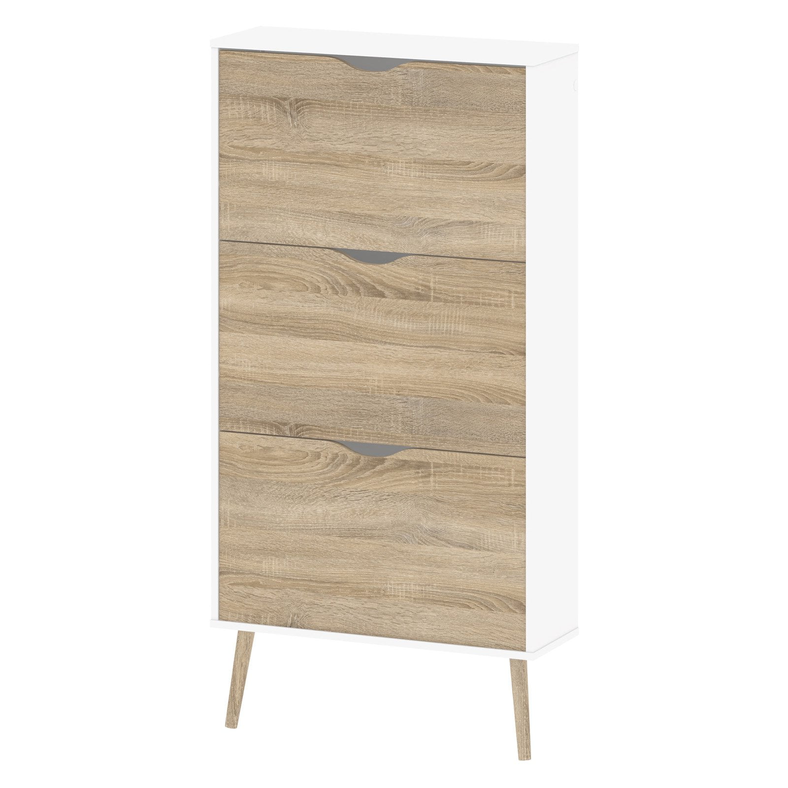 Tvilum Diana 3-Drawer Shoe Accent Cabinet, White/Oak Structure - Image 7
