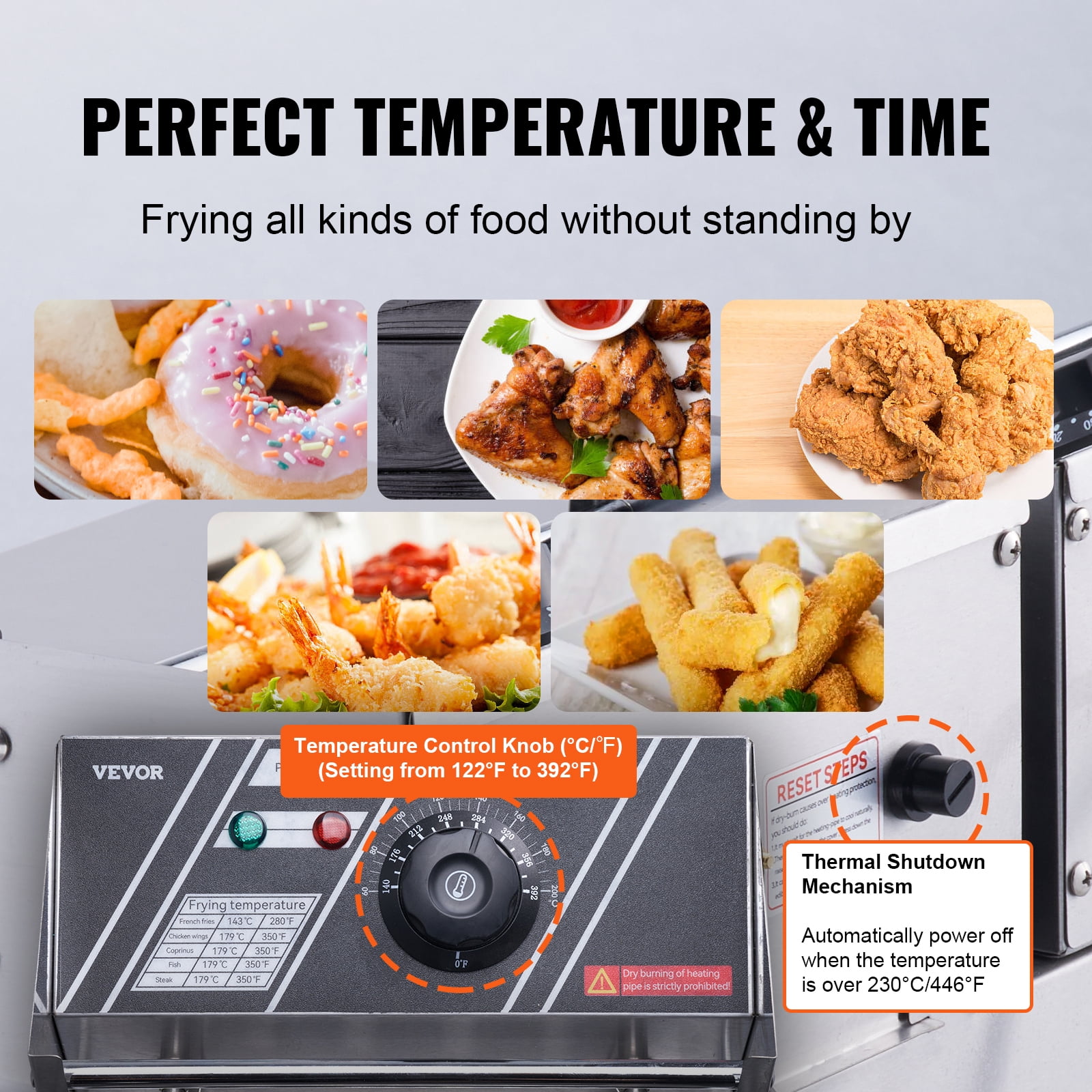 BENTISM 9.1 qt 3000 Watts Commercial Electric Deep Fryer, Stainless Steel - Image 5