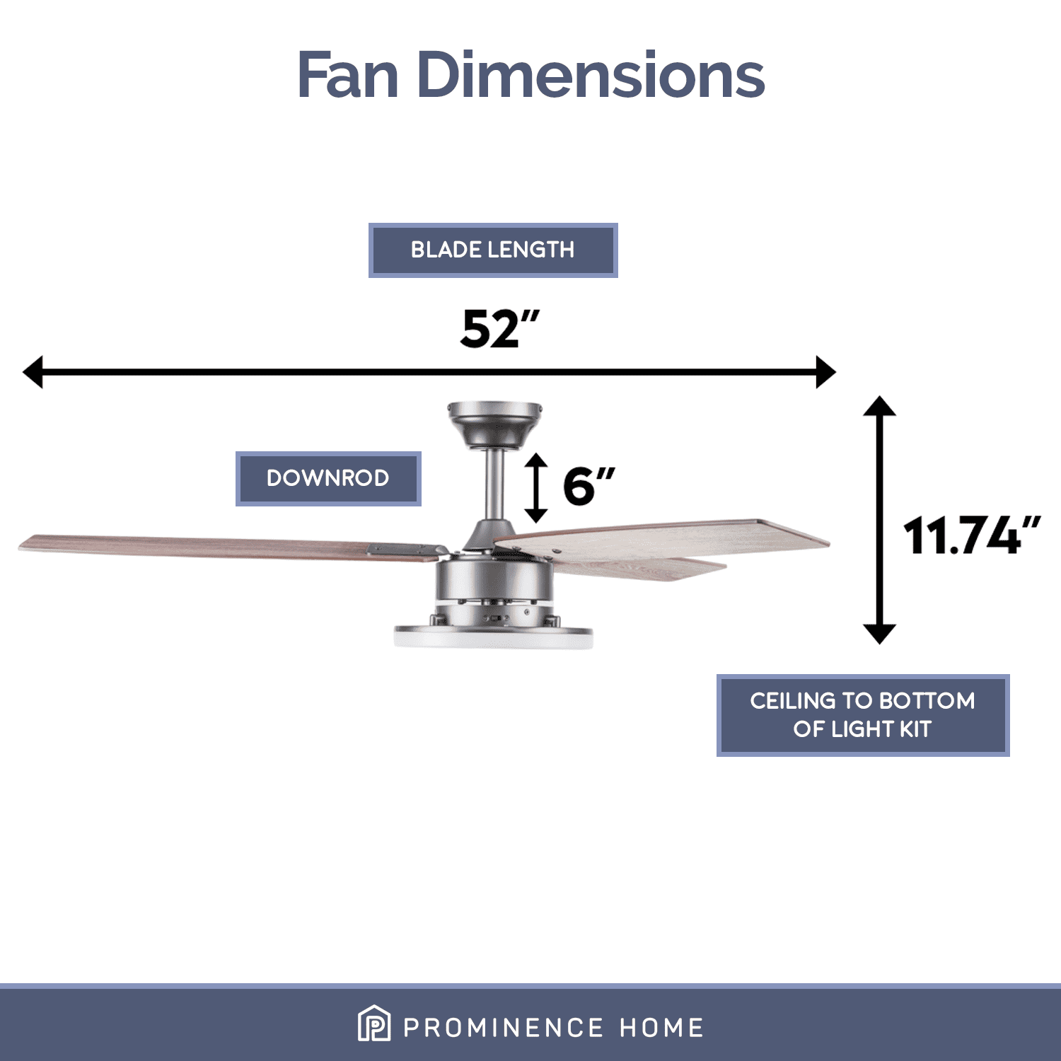 Prominence Home 52" Orbis Gun Metal Remote Control Ceiling Fan, 3 Blades, LED Ring - Image 9