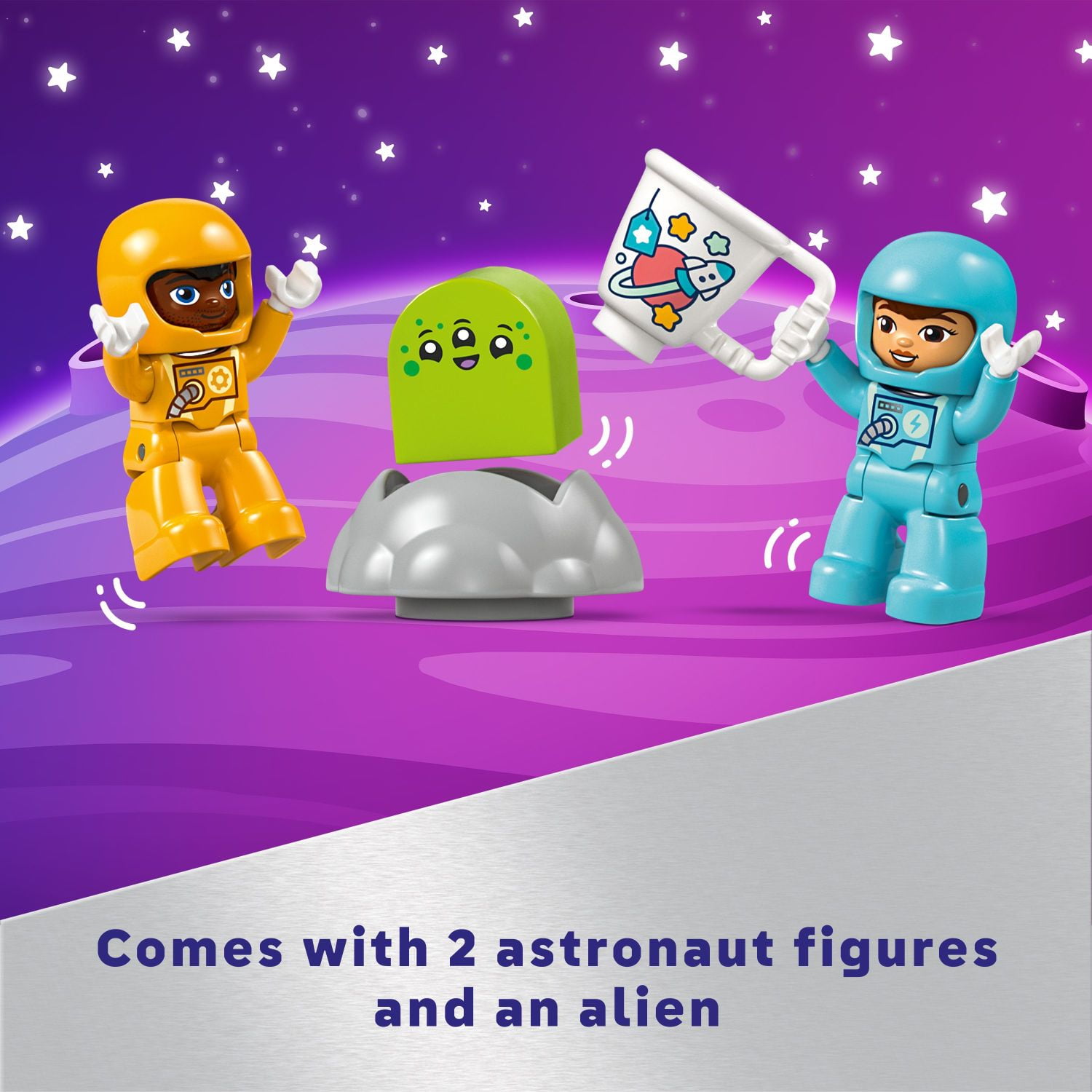 LEGO DUPLO 3 in 1 Space Shuttle Adventure Rocket Ship Building Set, Kids Educational Space Discovery Toy for 3-Year-Olds and Up, Develops Preschool Kids’ Learning and Fine Motor Skills, 10422 - Image 3