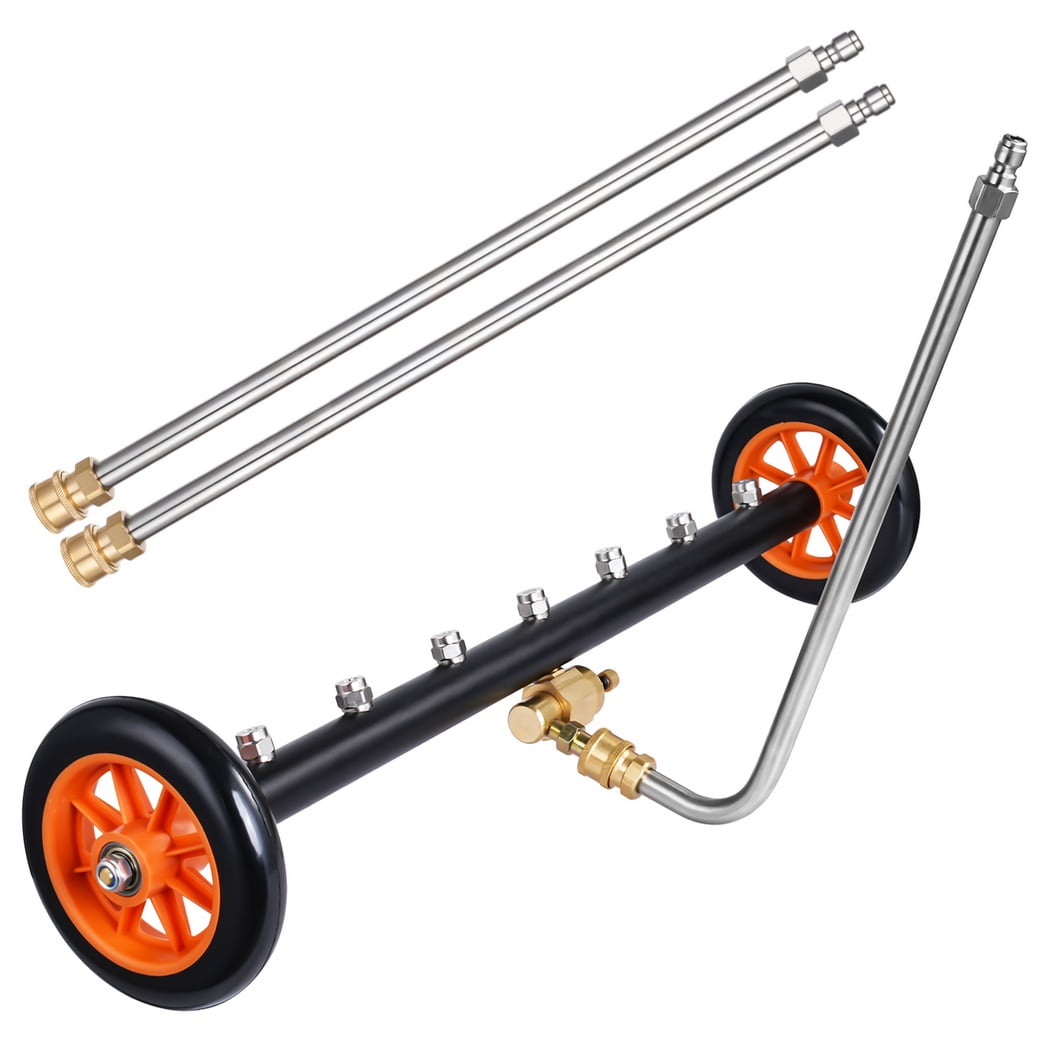 Dual-Function Undercarriage Cleaner for Cars, Ground Surface Cleaner Pressure Washer, Water Broom for Vehicle Underbody Washer Cleaner with 3pcs Extension Wands - Image 2