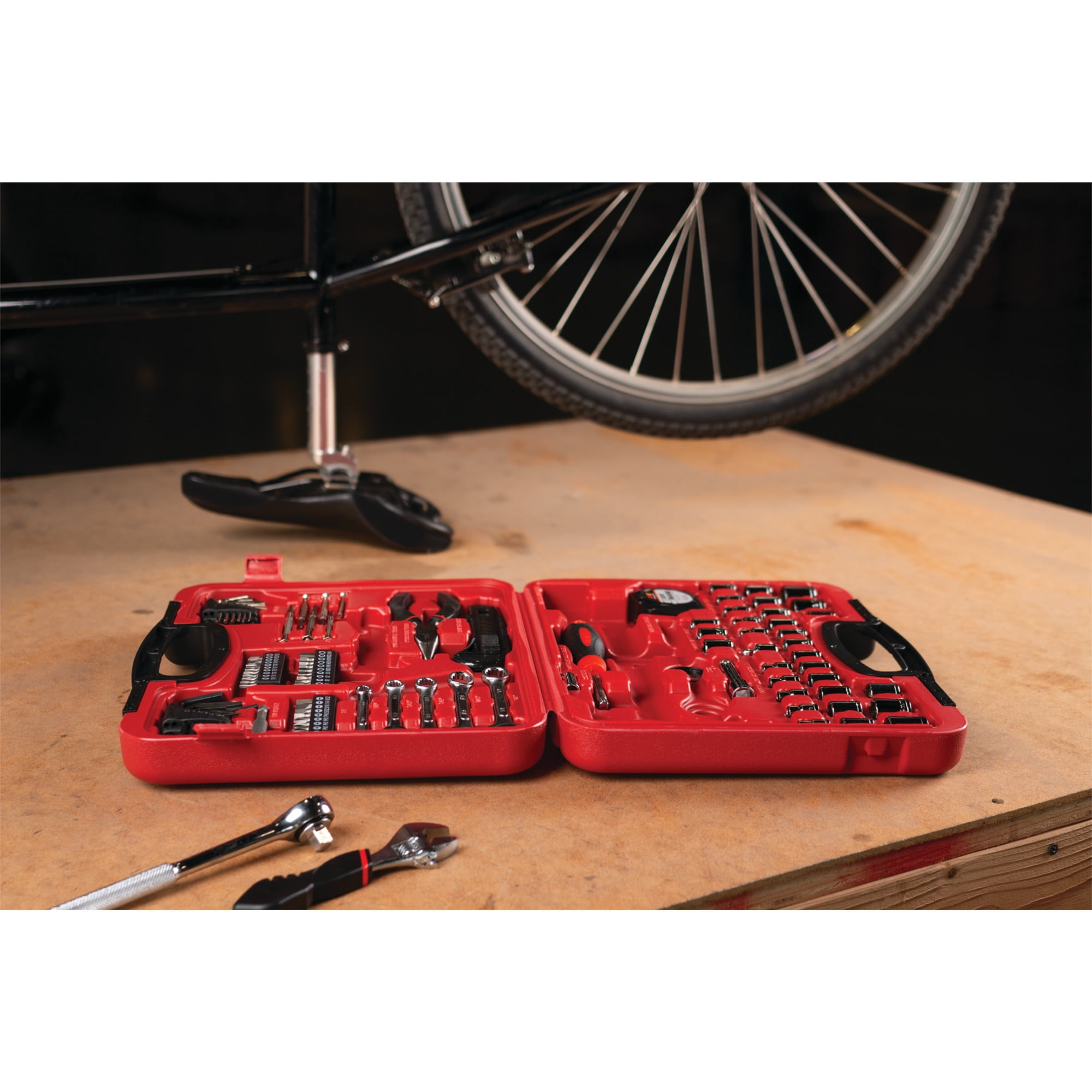 Performance Tool W1532 107pc Home & Auto Tool Set, Hand Tools - Tool Sets , Red - Image 7