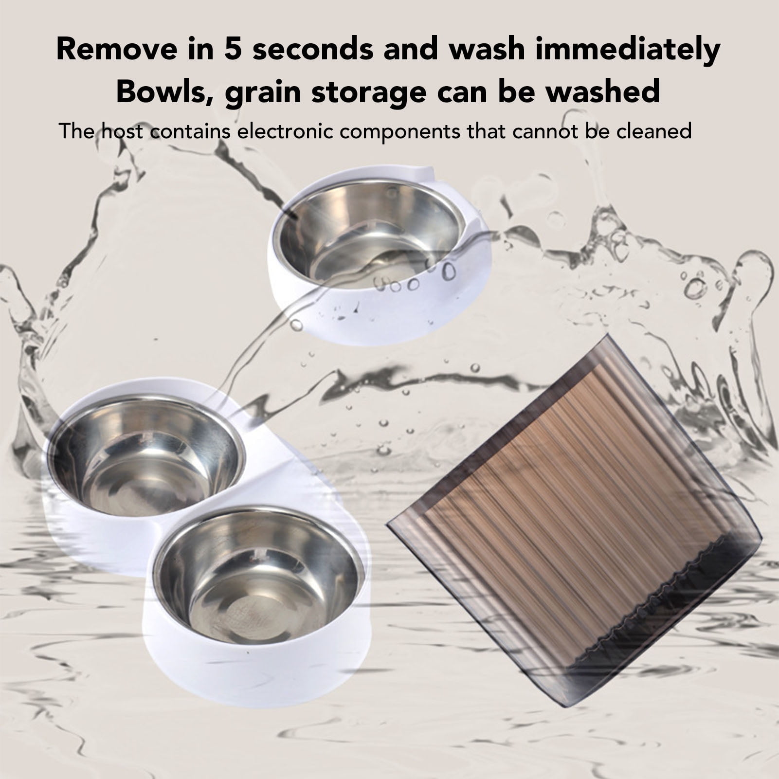 5L Automatic Cat Dog Feeder with Camera, App Control Smart Pet Feeder Food, HD Camera for Voice and Video Recording,Detachable for Easy Clean - Image 9