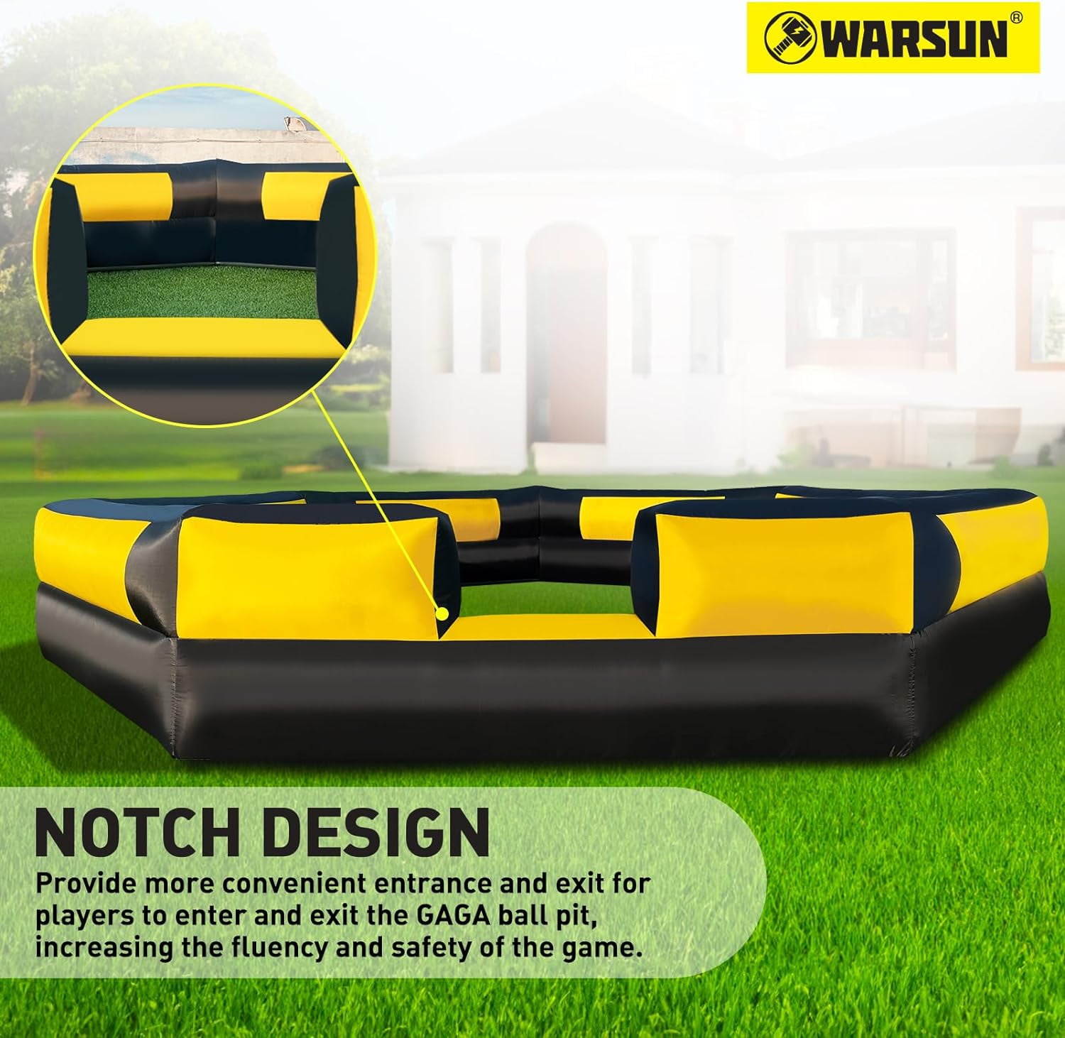WARSUN 15FT Gaga Ball Pit Inflatable with Powerful Blower Portable Gagaball Court for Indoor Outdoor - Image 3