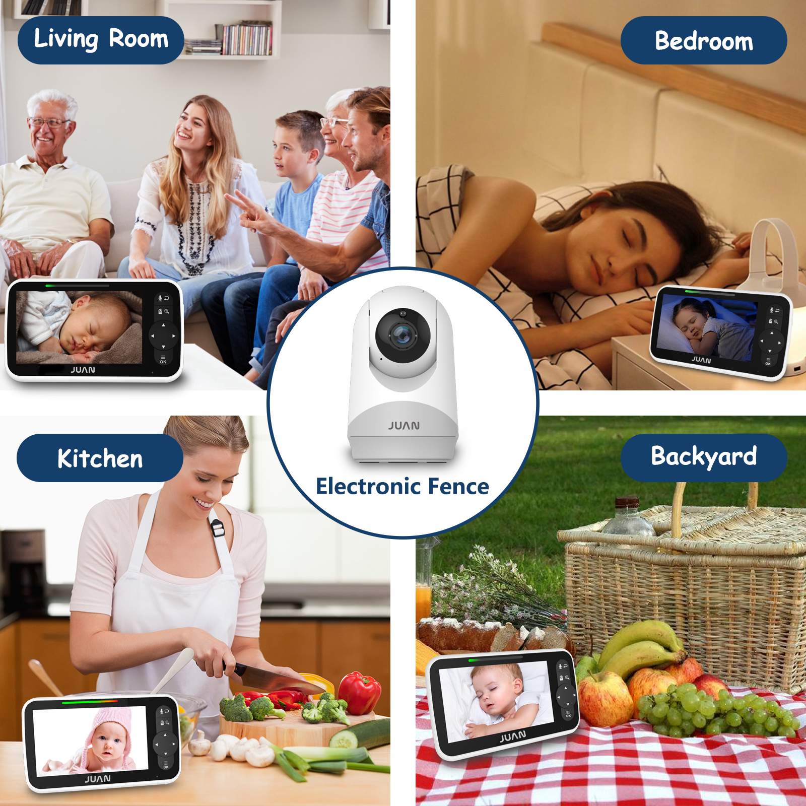 JUAN Baby Monitor with Camera and Audio, Video Baby Monitor with No Wifi, 5 inch Large LCD Screen - Image 2