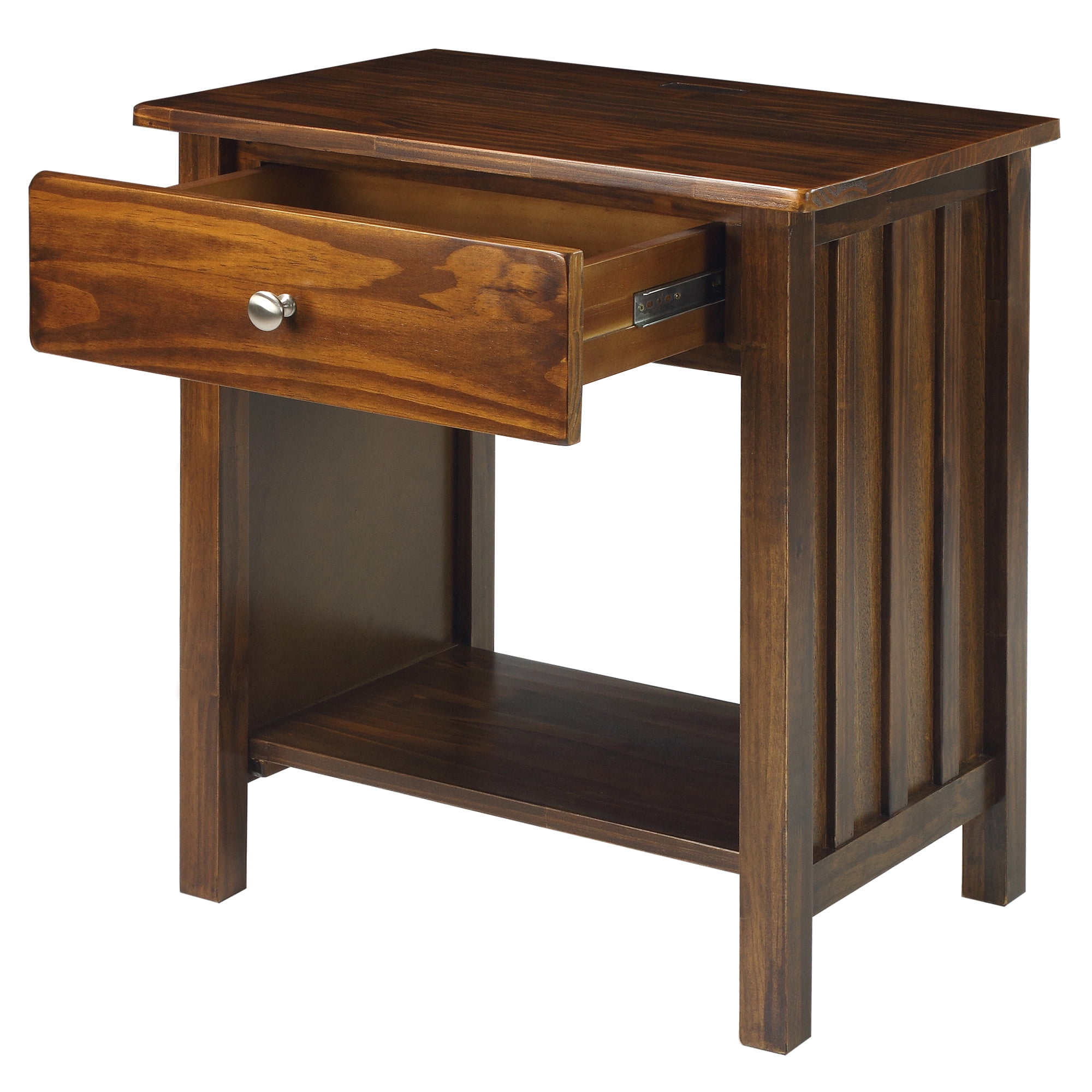 Casual Home Vanderbilt Nightstand with USB Port, Warm Brown - Image 8