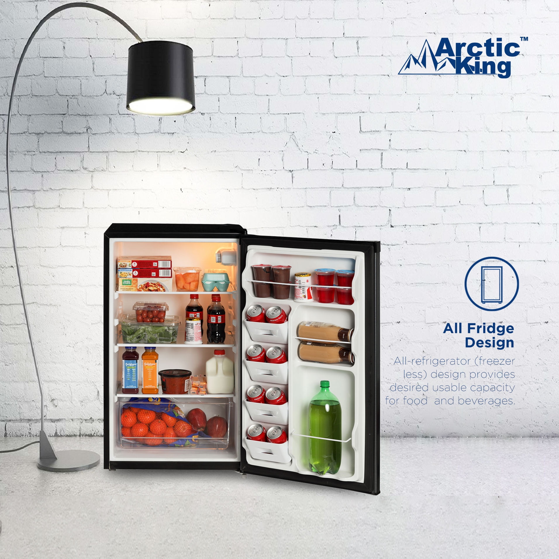 Arctic King 4.4 Cu ft One-Door No Freezer Mini Fridge, Black Stainless Steel Look E-Star, ARM44A5ASL - Image 3