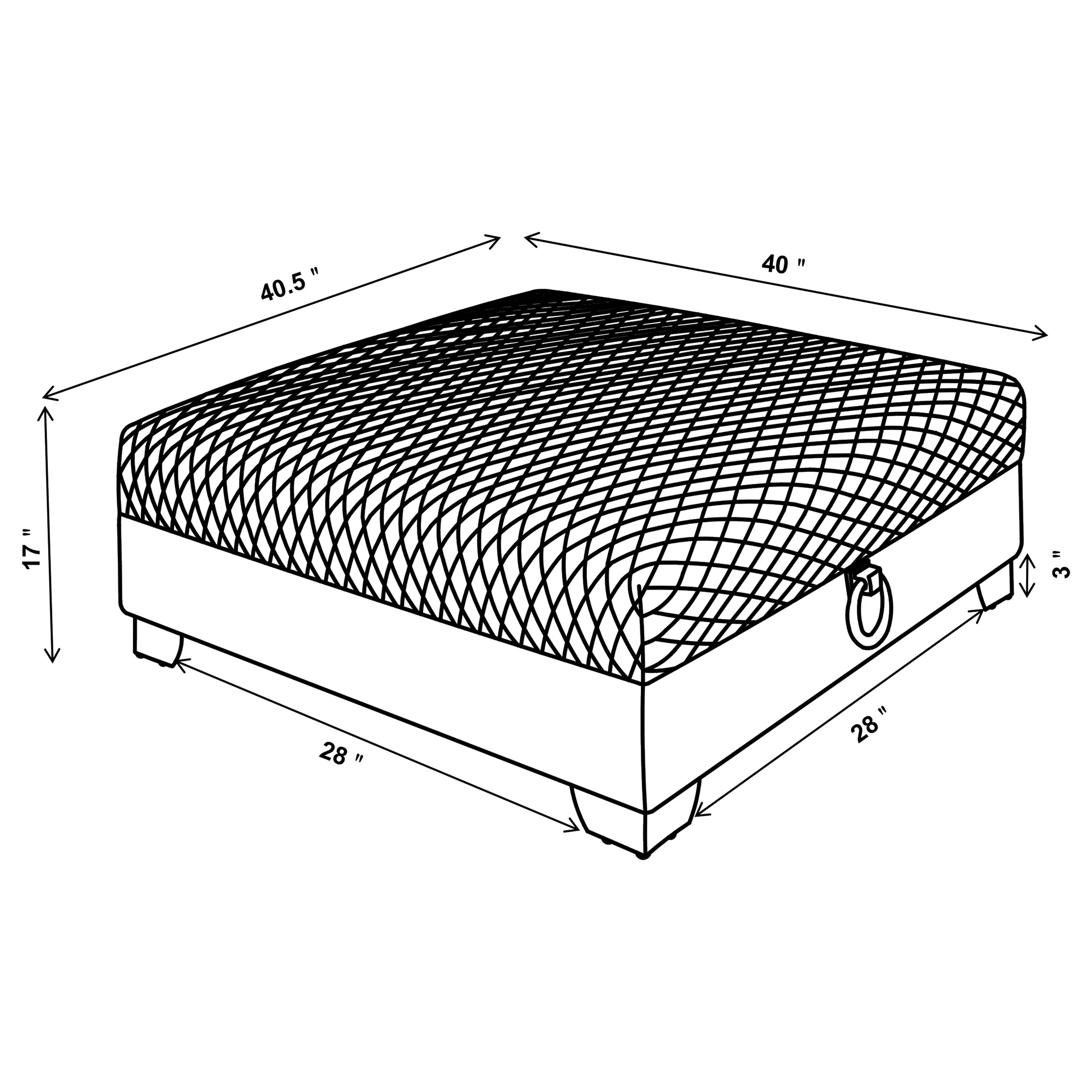 Chaviano Square Upholstered Ottoman Pearl White - Image 5