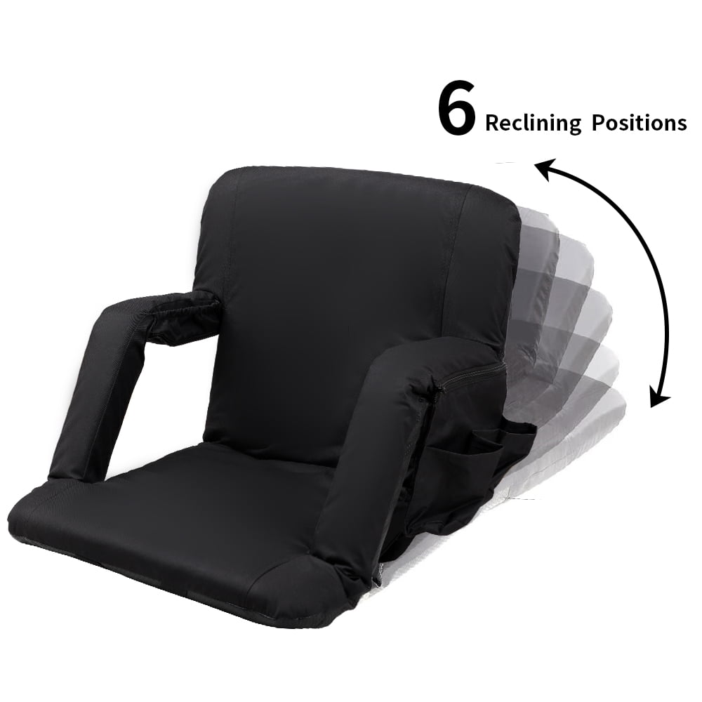 Seamander Large Foldable Black Stadium Seat with 2 Seats - Image 7