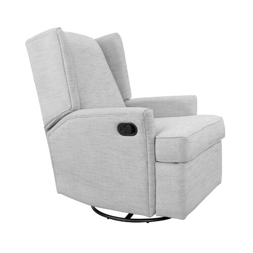 Second Story Home Hemingway Upholstered Wingback Swivel Gliding Recliner- Gray - Image 8