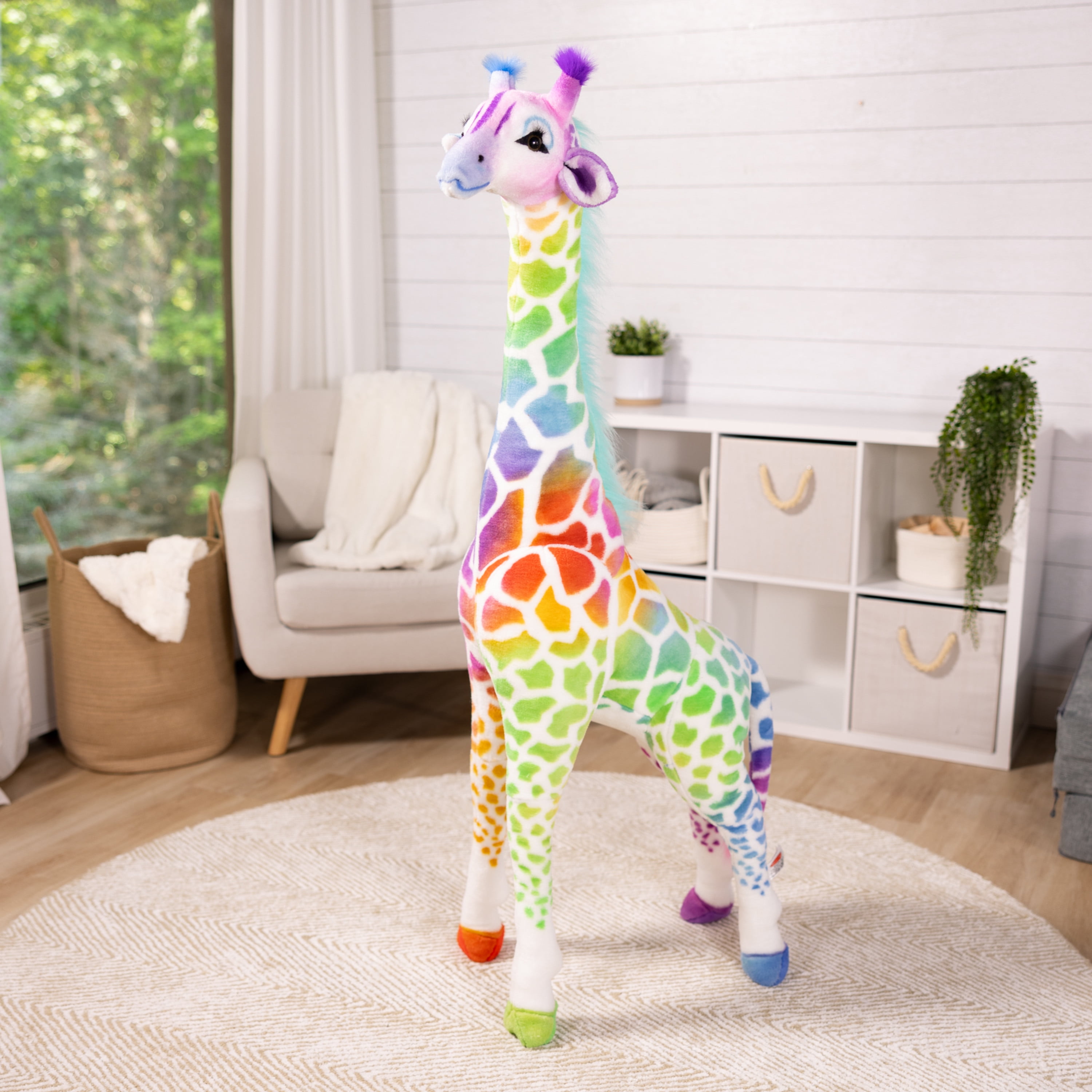 Melissa & Doug Rainbow Giraffe Lifelike Plush - Image 2