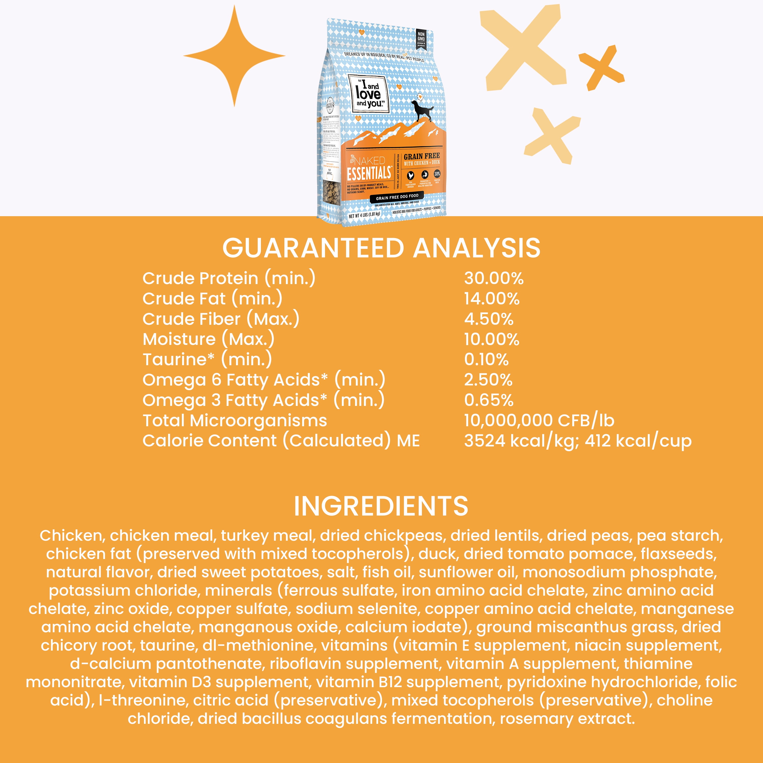 "I and love and you" Naked Essentials Dry Dog Food, Grain-Free Chicken & Duck, 23 lb - Image 7