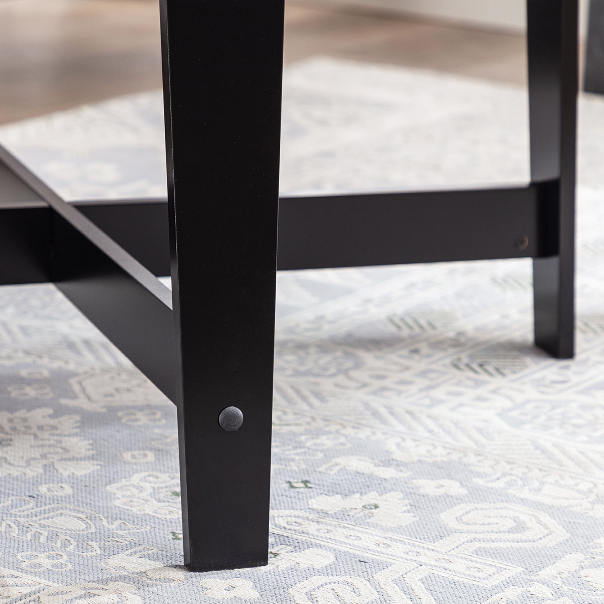 Mainstays Round Wood Coffee Table, Black, 35.98 x 35.98 x 18 - Image 8