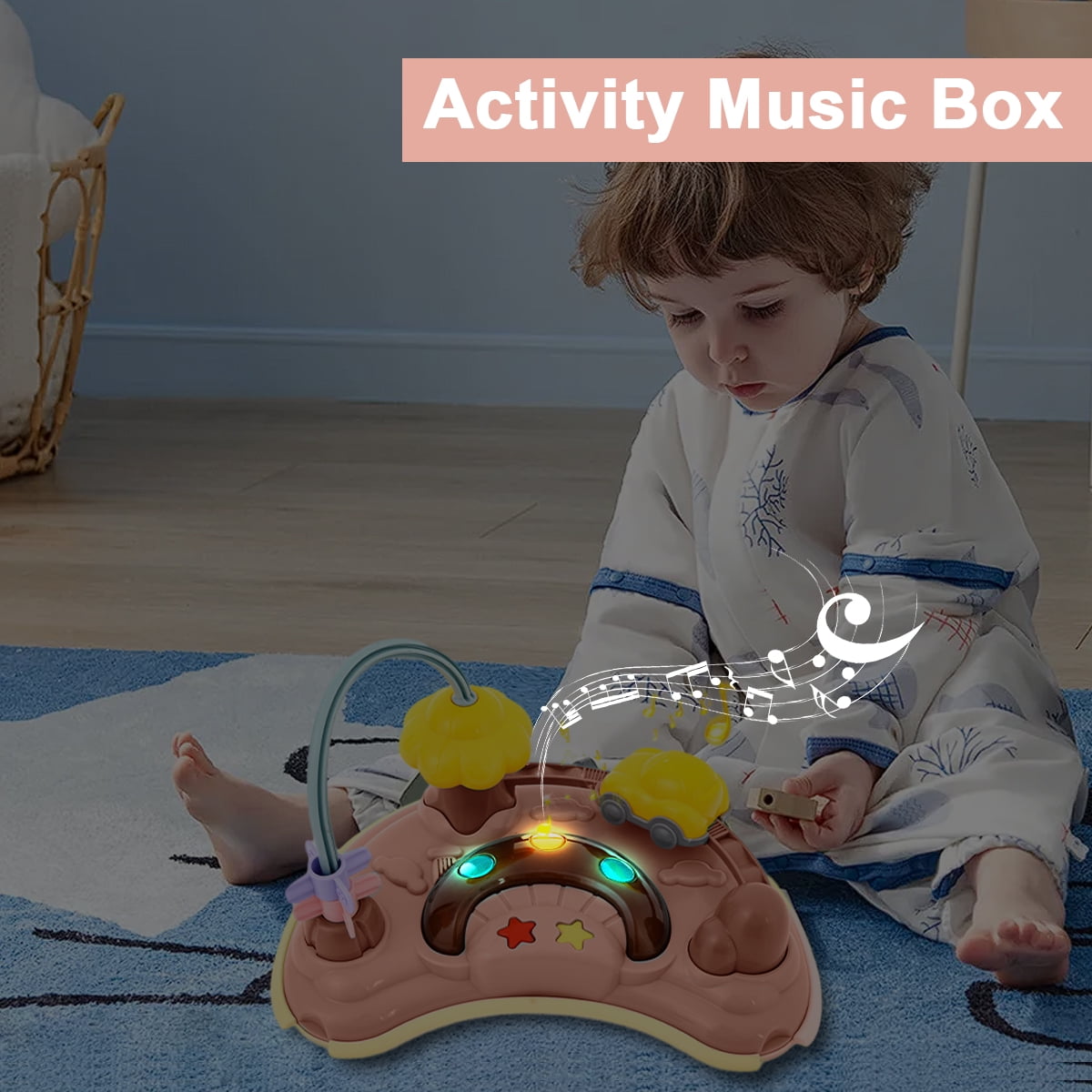 Jonster Baby Walker, 4 in 1 Foldable Walkers with Wheels & Removable Feeding & Music Tray, Activity Center for Baby Boys / Girls, Pink - Image 8