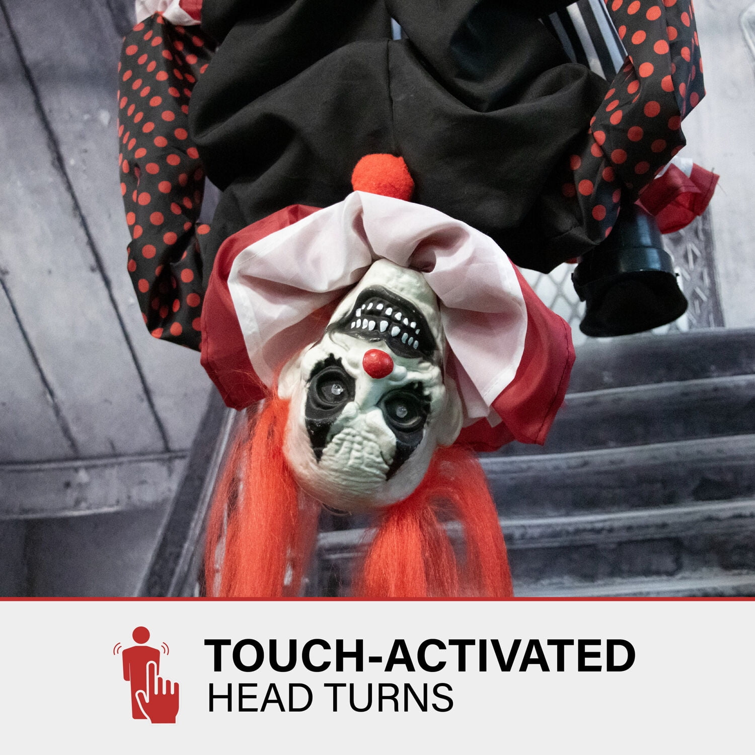 Haunted Hill Farm Clown Trapeze Animatronic with Lights and Sound - Image 3