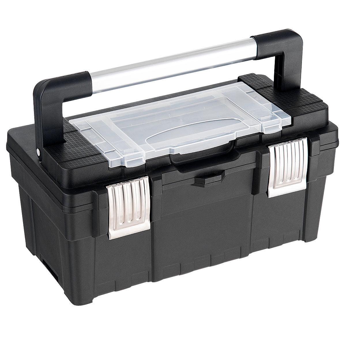 Costway 2-in-1 Rolling Tool Box Set Mobile Tool Chest Storage Organizer Portable Black - Image 2
