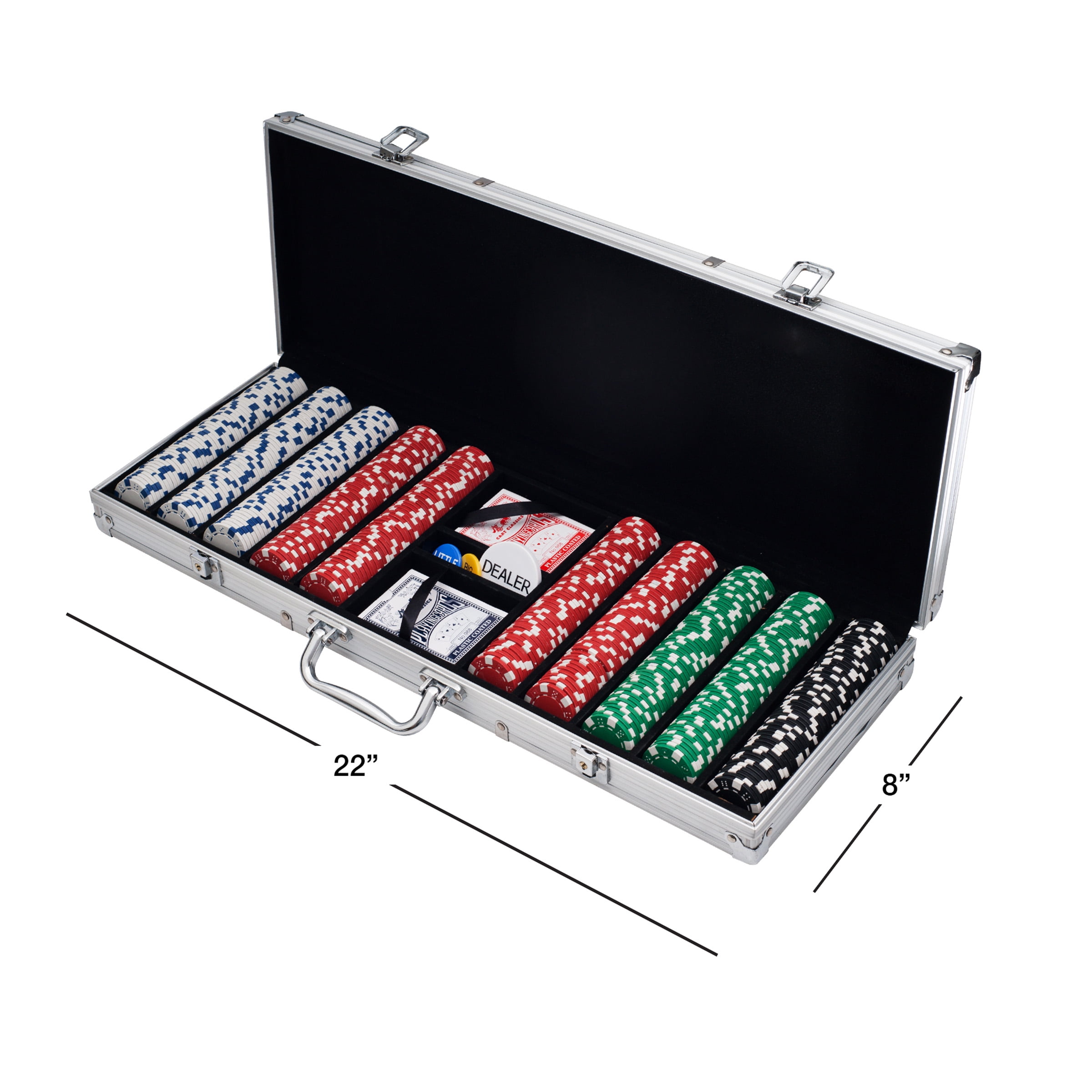 Trademark Poker Set with Cards, Buttons, Carrying Case, and 500 Poker Chips - Image 6