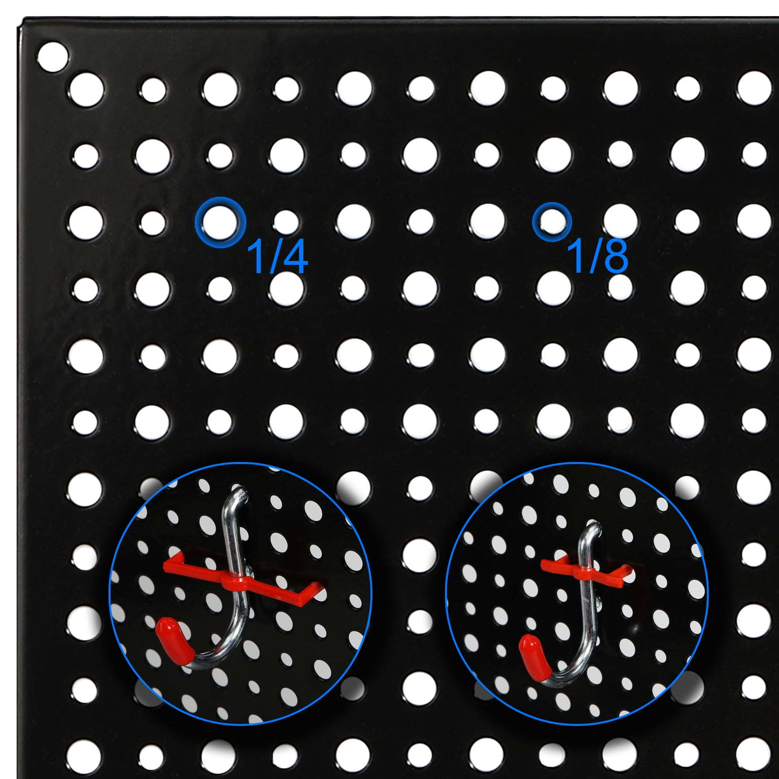DAANXW 4 Pack 16" Steel Pegboard Tool Organization Panels,1/8" and 1/4" Universal Pegboard (Black) - Image 3