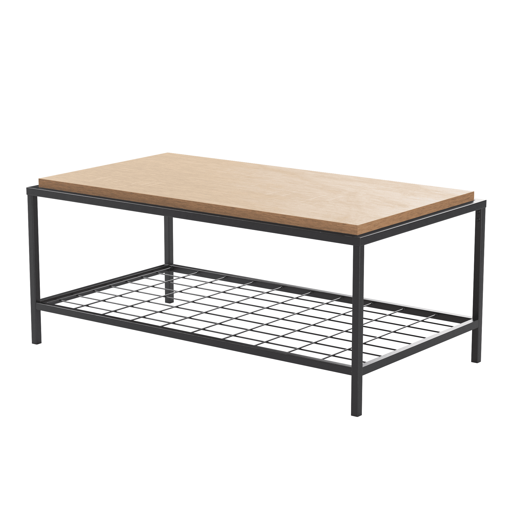 Mayview Collis Industrial Rectangle Wood and Metal Coffee Table, Oak - Image 10
