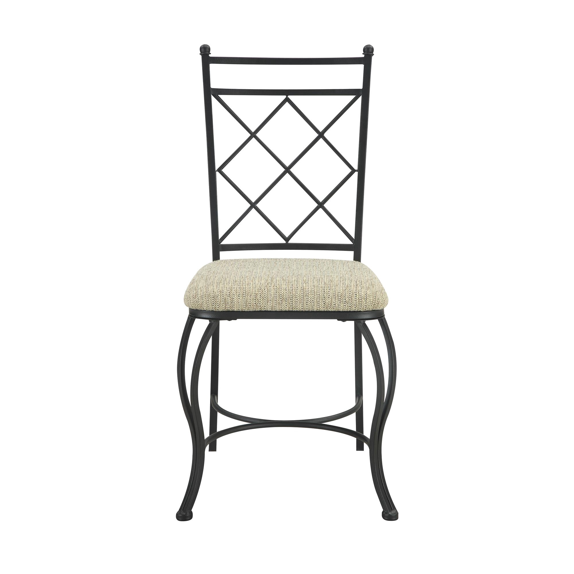 DHP Traditional Glass Top Metal 5-Piece Dinette, Black/Beige - Image 12