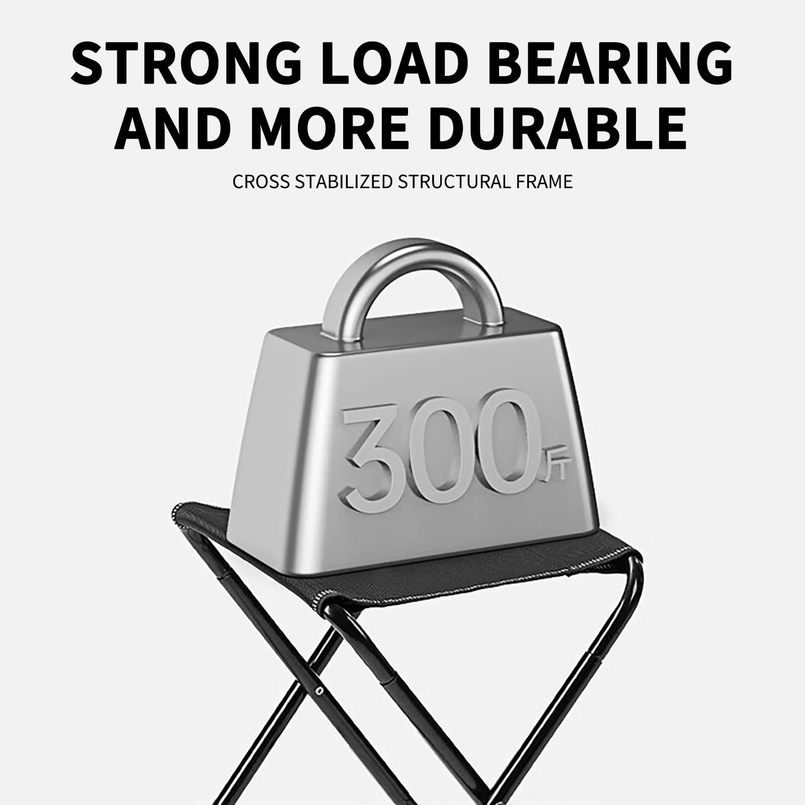 Folding Camping Stool, Portable Collapsible Camp Stool, Folding Foot Rest for Lightweight Compact Chair, Foldable Footstool Ottoman for Outdoor Hiking Backpacking Fishing Picnic Barbecue BBQ - Image 3