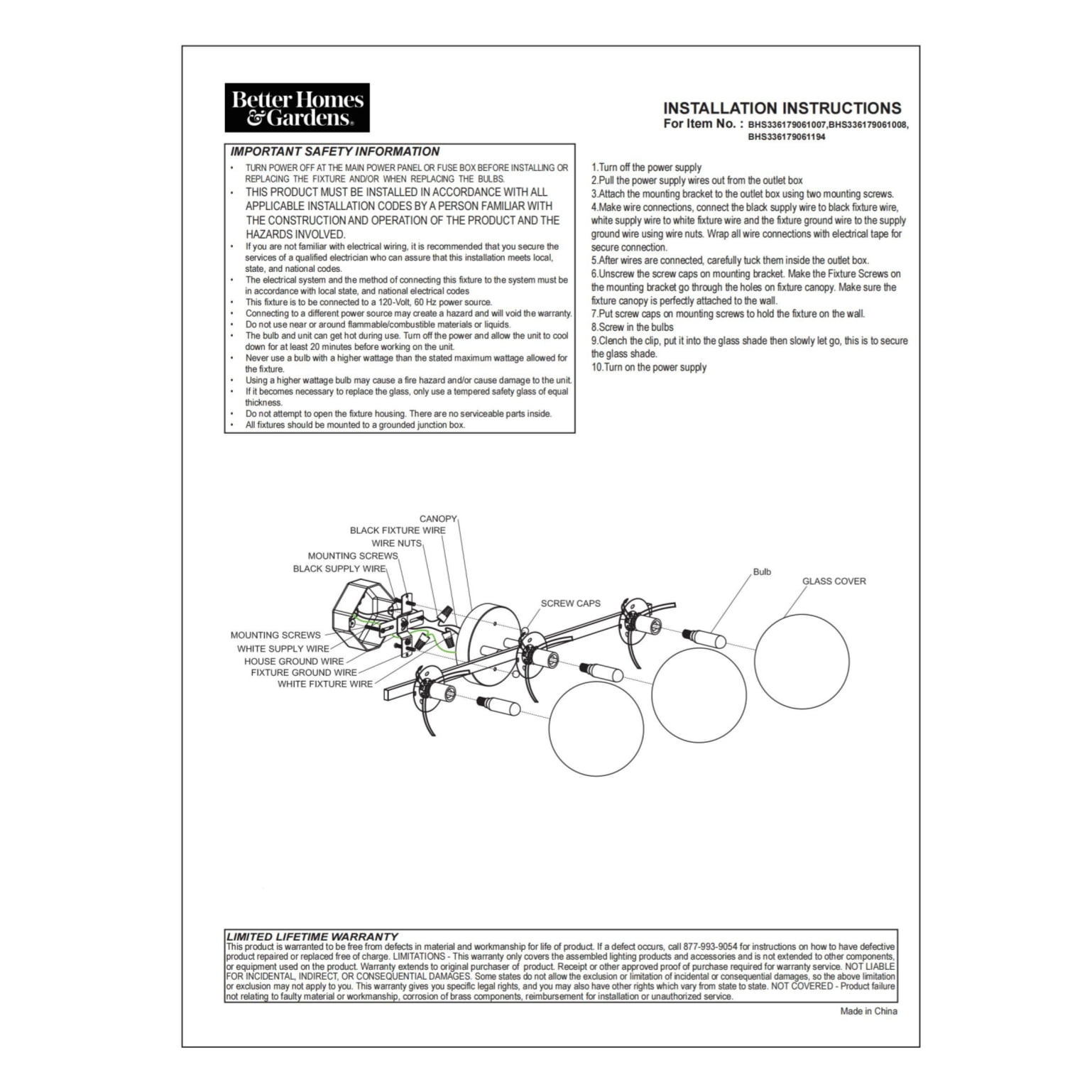 Better Homes & Gardens Modern Vanity Light, Brass Finish, Frosted Glass Shades, T6 LED Bulbs - Image 4