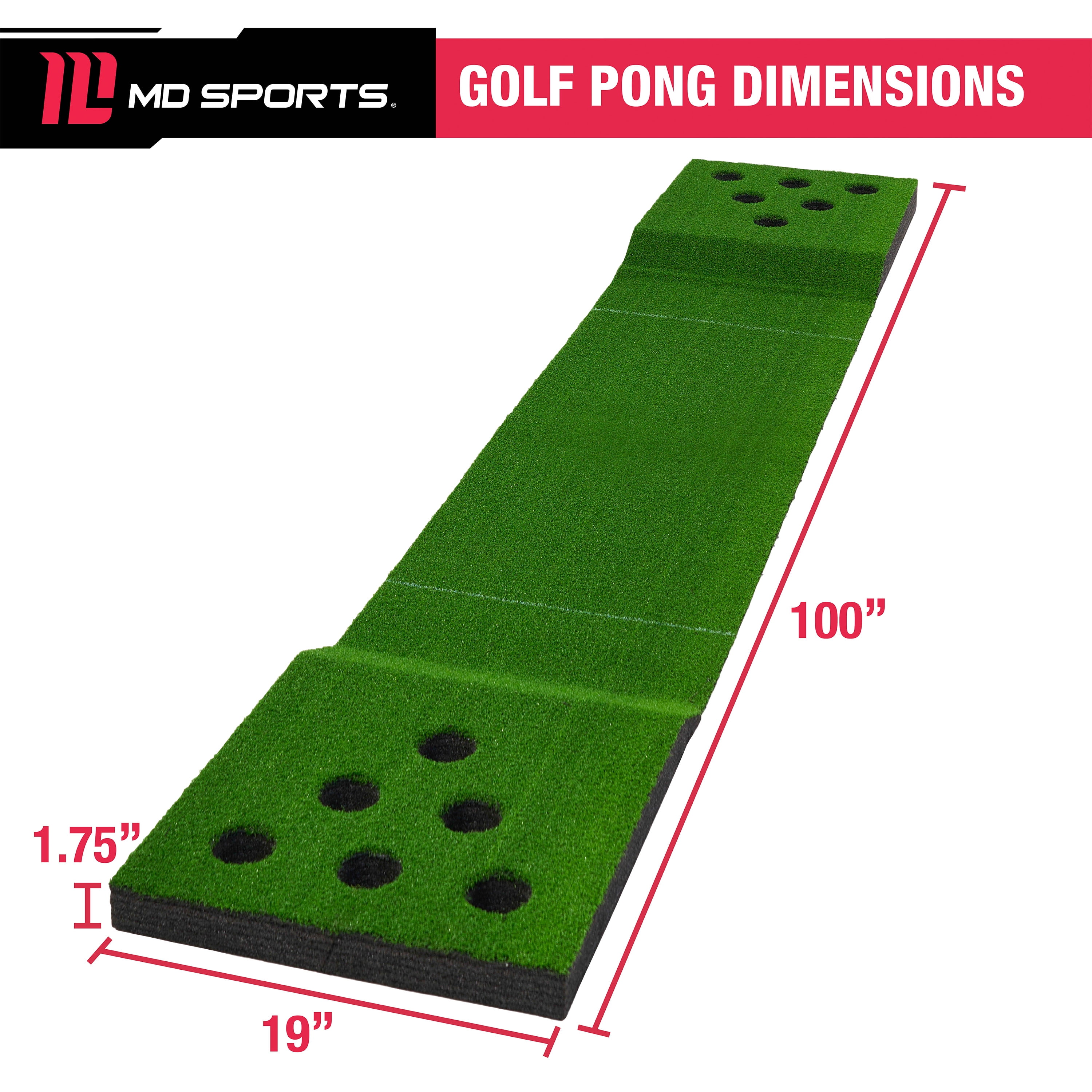 MD Sports Golf Pong Game Set,100inch,Green,Includes 2 Putters and 4 Balls. - Image 9