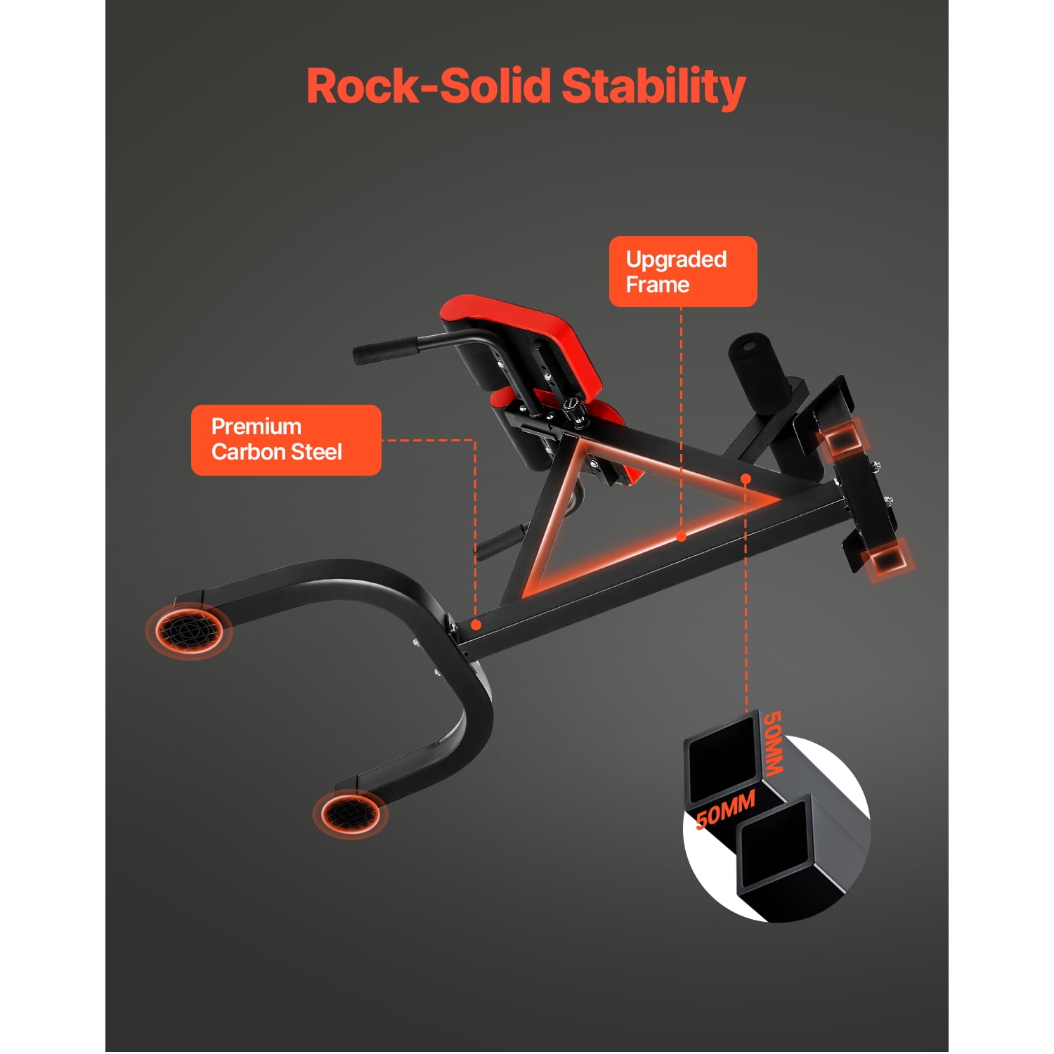 KFFKFF Roman Style Hyperextension Station, 300 lbs Capacity Adjustment Mechanism, Versatile Workout Gear for Glute, Hamstring, Lower Back, and Abdominal Exercises, Fitness Training Bench for Home Gym - Image 7