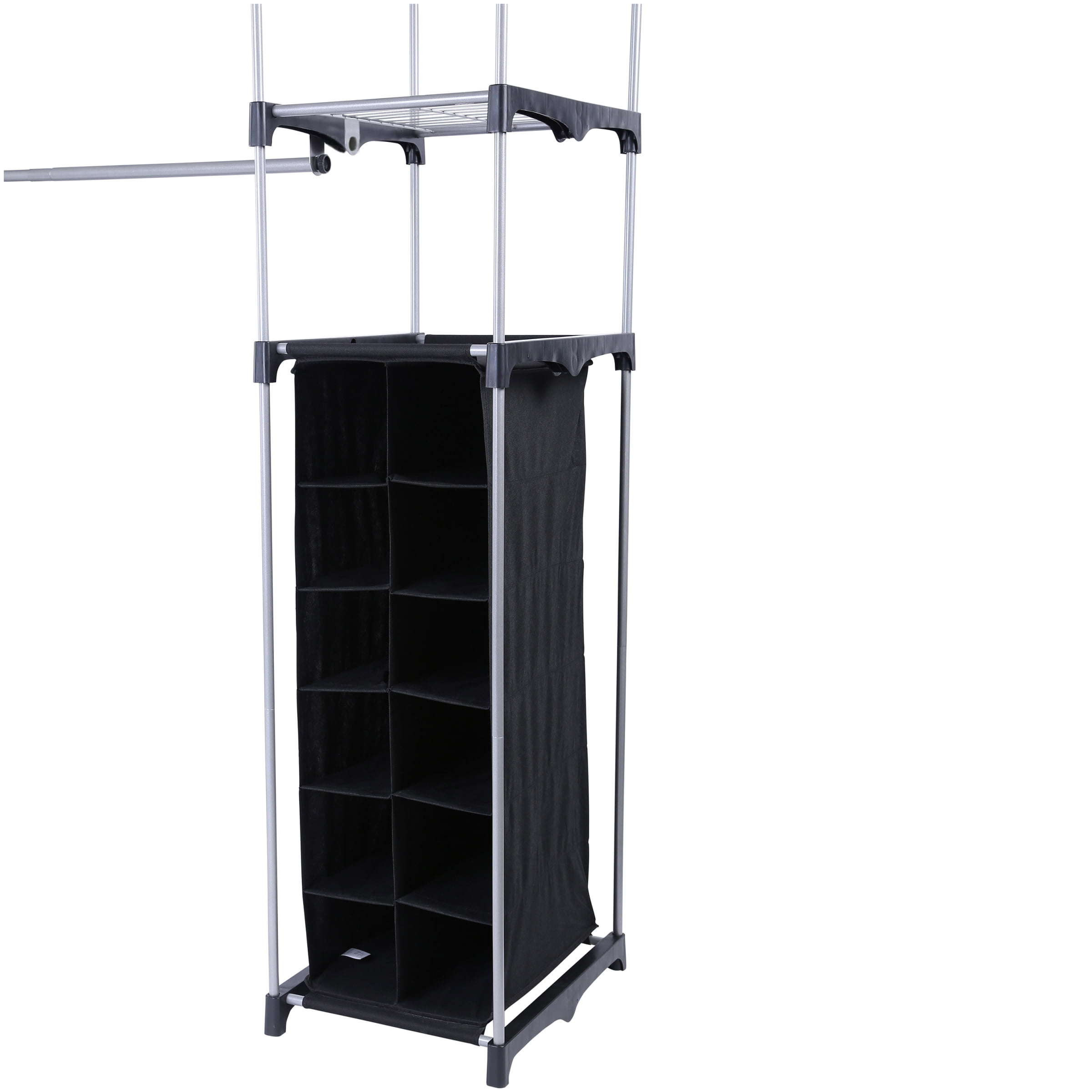 Mainstays Non-Woven Closet Organizer, 2-Tower 9-Shelves, Easy to Assemble, Black - Image 5