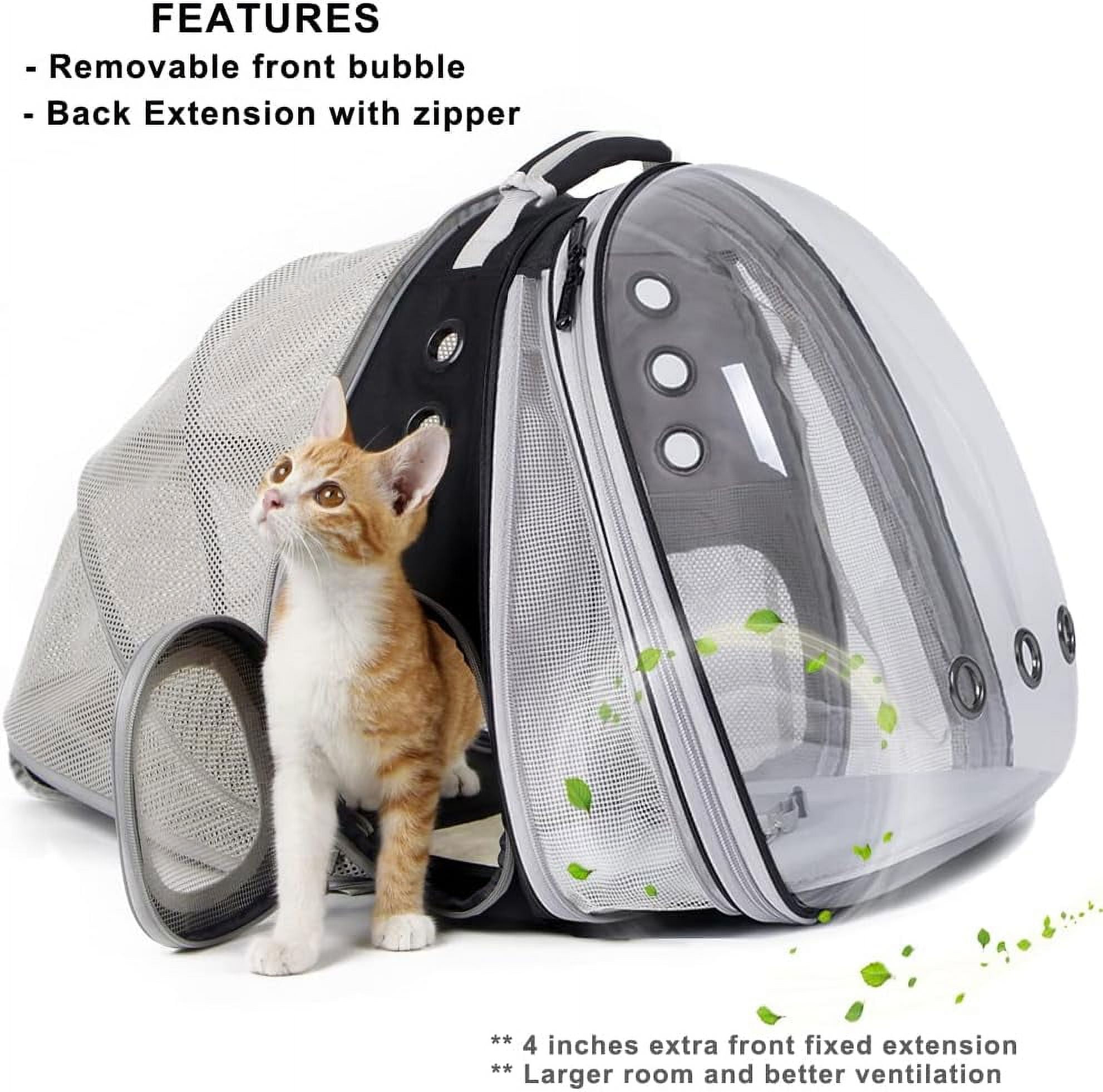 Halinfer Dual Expandable Cat Backpack Carrier, Fit up to 20 lbs, Expandable Pet Carrier Backpack for Large Fat Cat and Small Puppy - Image 3