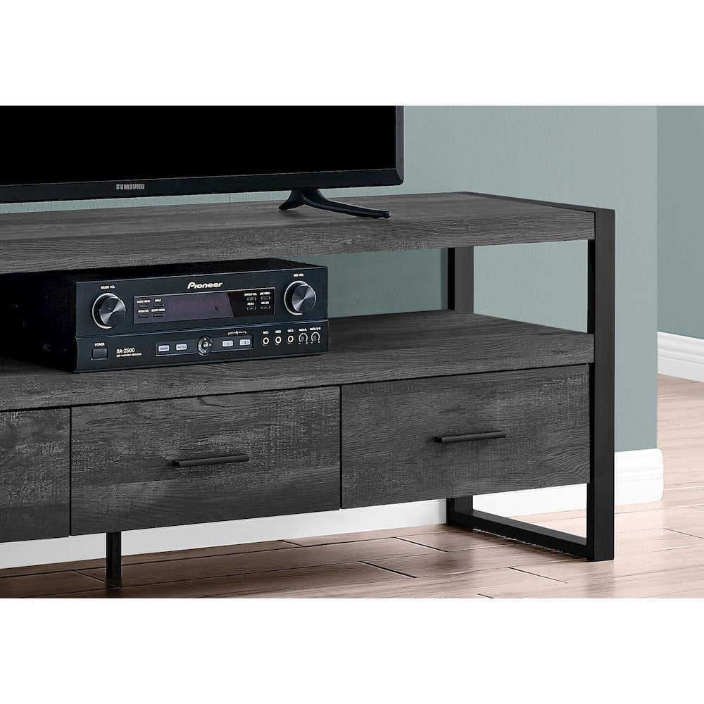 Monarch Specialties Tv Stand, 60 Inch, Console, Living Room, Bedroom, Black Laminate - Image 2