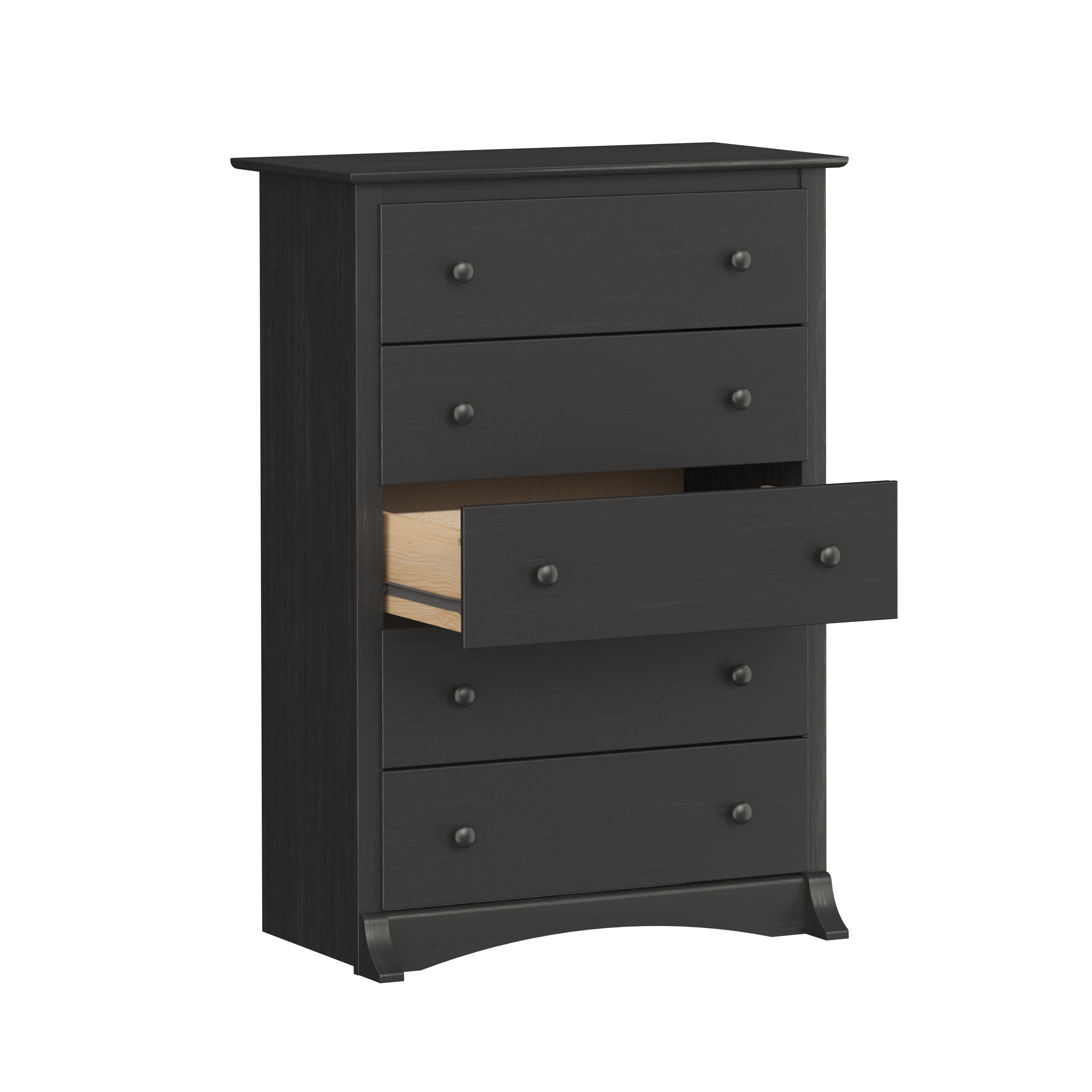 Prepac Sonoma 5-Drawer Bedroom Chest, Washed Black - Image 9