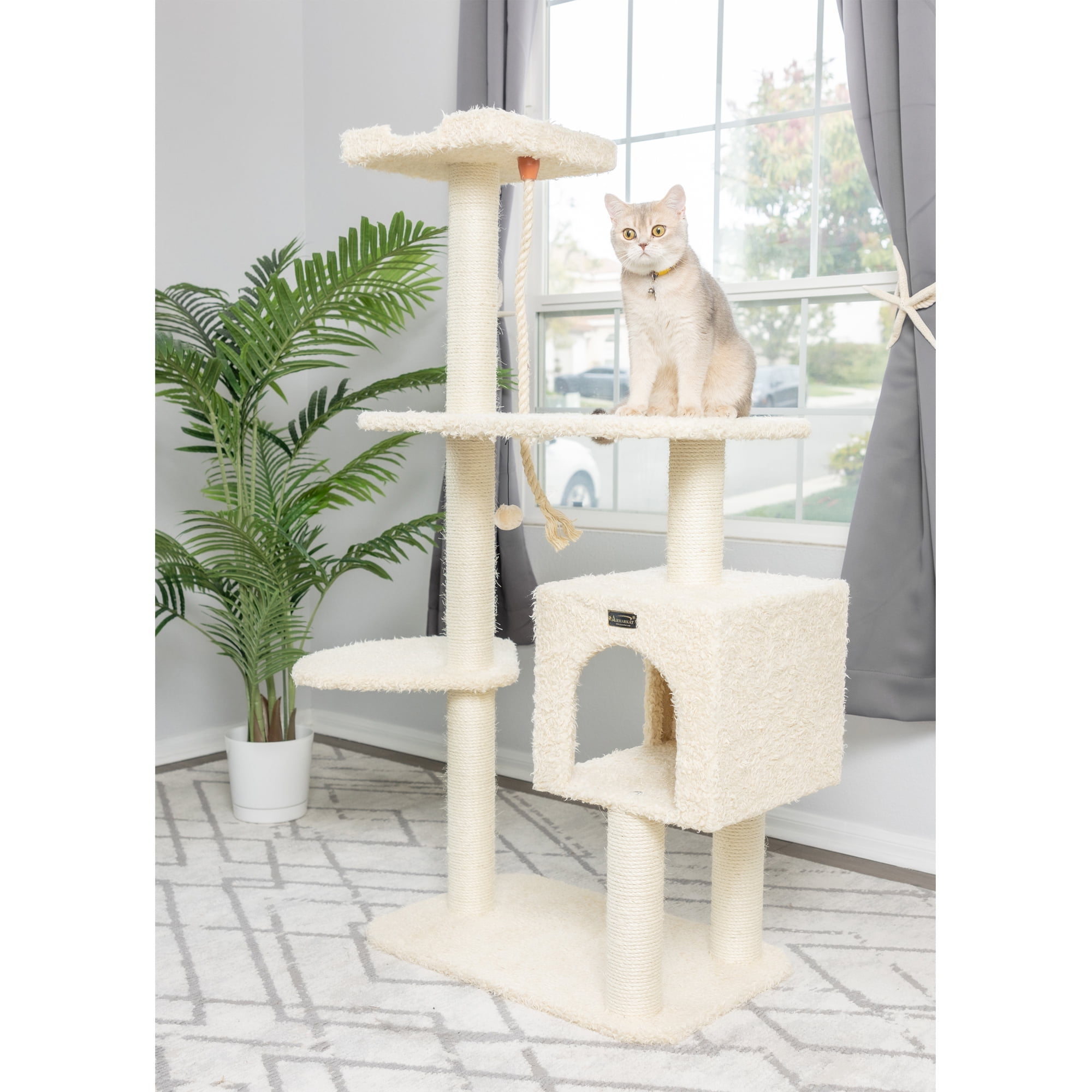 Armarkat Classic real wood Cat Tree Model A5708, 57 inch Beige - Image 6