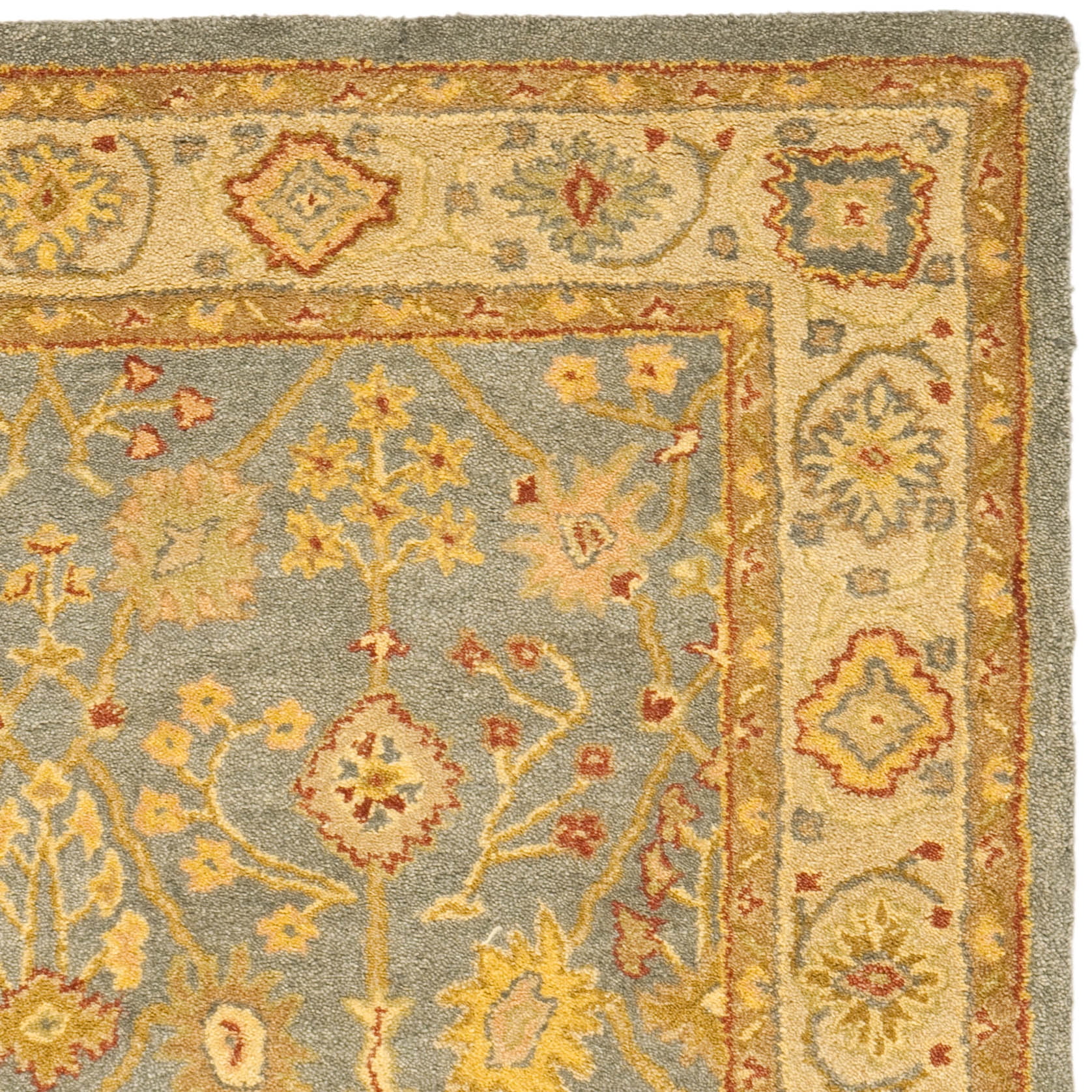 SAFAVIEH Antiquity Chanelle Traditional Wool Area Rug, Blue/Ivory, 4' x 6' - Image 9