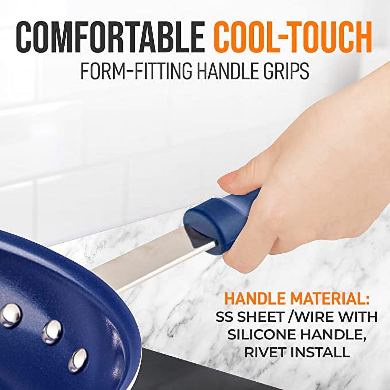 NutriChef Ceramic 12 Large Skillet Nonstick Frying Pan - NCFRLD12 - Image 6