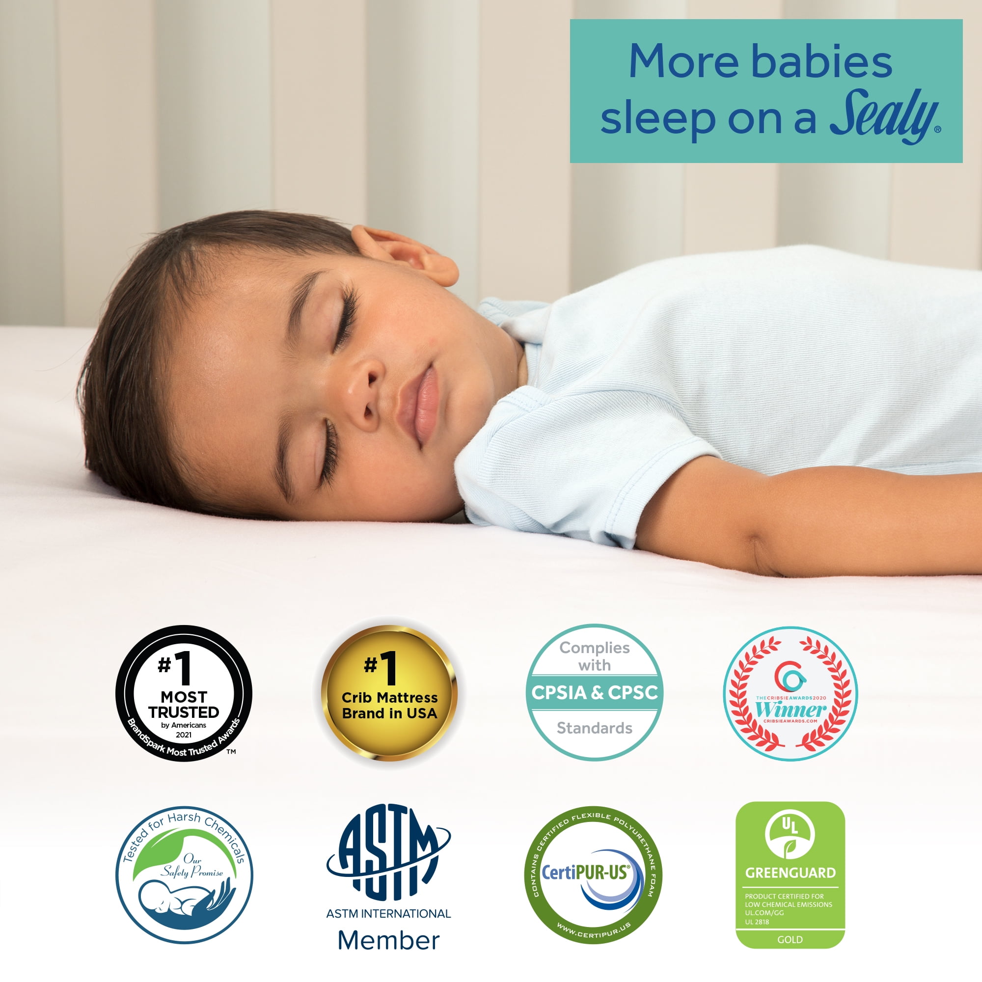 Sealy Baby Ultra Classic Antibacterial Baby Crib Mattress, 204 Coils - Image 5