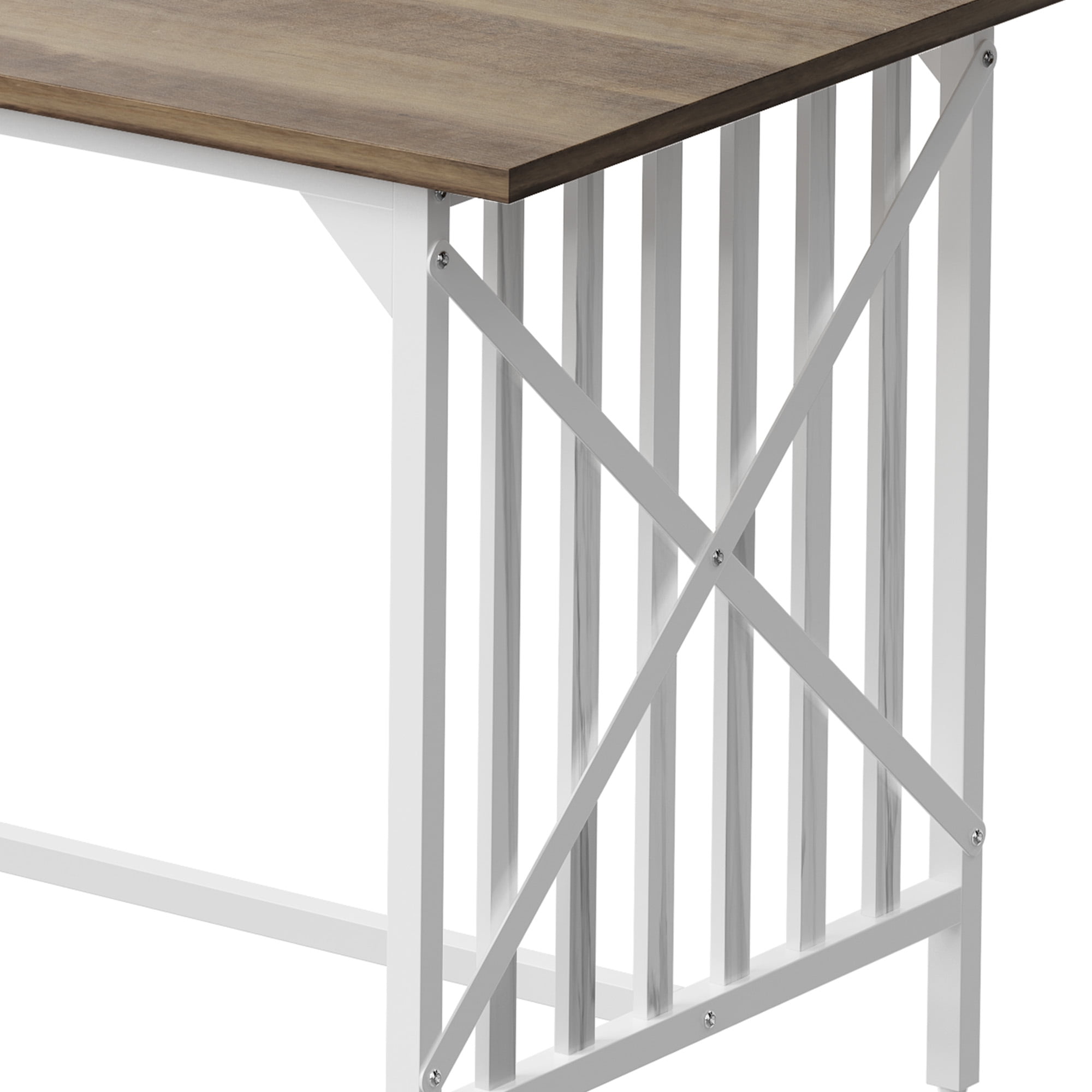 Uforic 3-Piece Dining Table Set for 4 People, Industrial Kitchen Table Set with 2 Bench, 47 " Rectangular Dining Table and Dining Bench with Metal Frame, Brown - Image 5