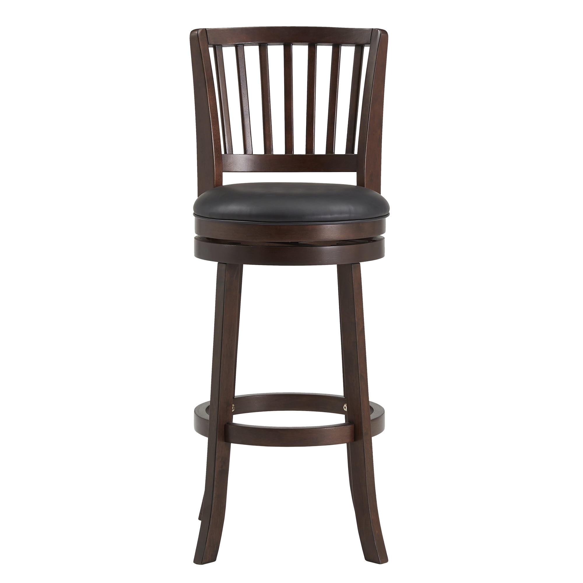 Weston Home Haas Wood Swivel Bar Height Stool, Dark Cherry/Black - Image 3