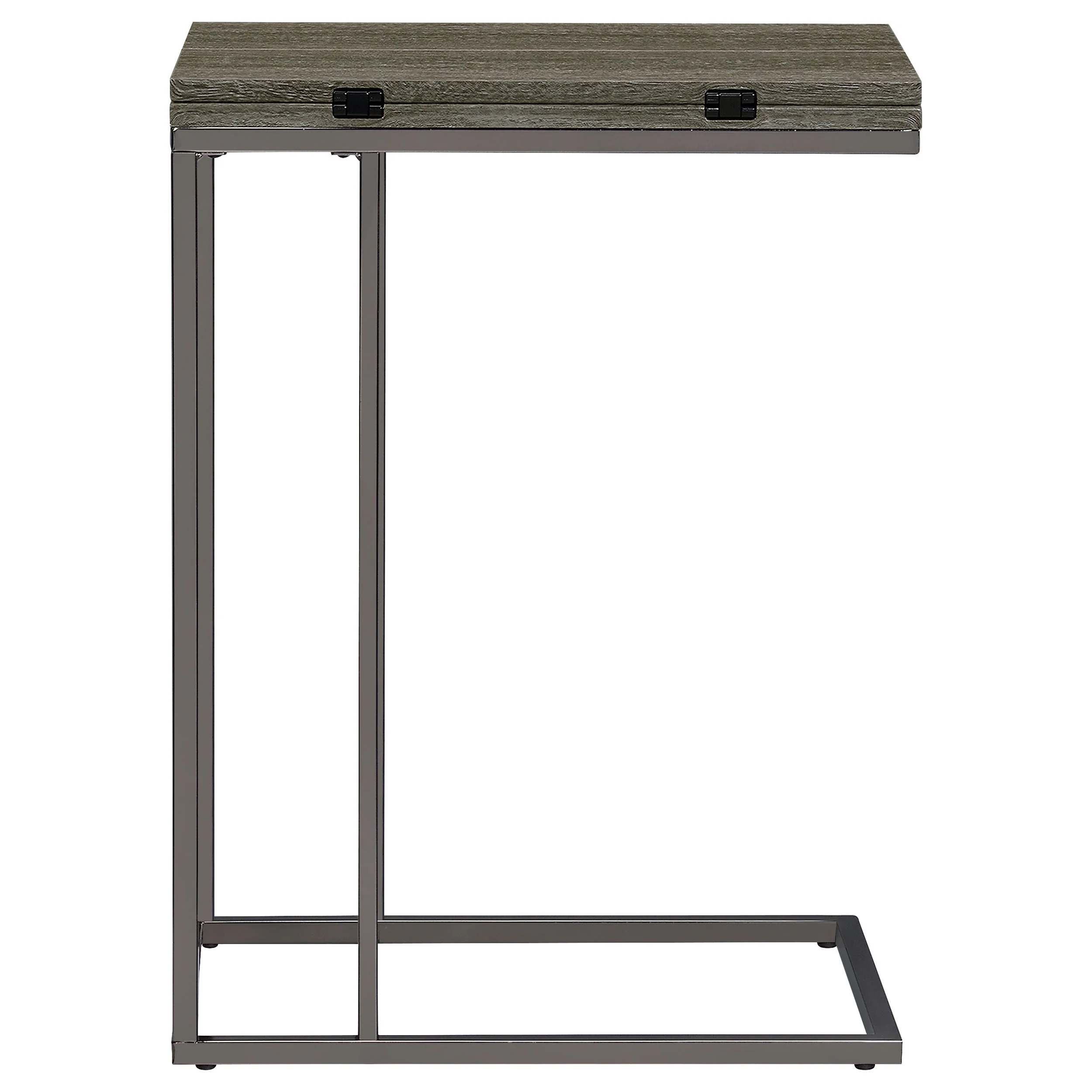 Pedro Expandable C-Shaped Sofa Side Table Weathered Grey - Image 12